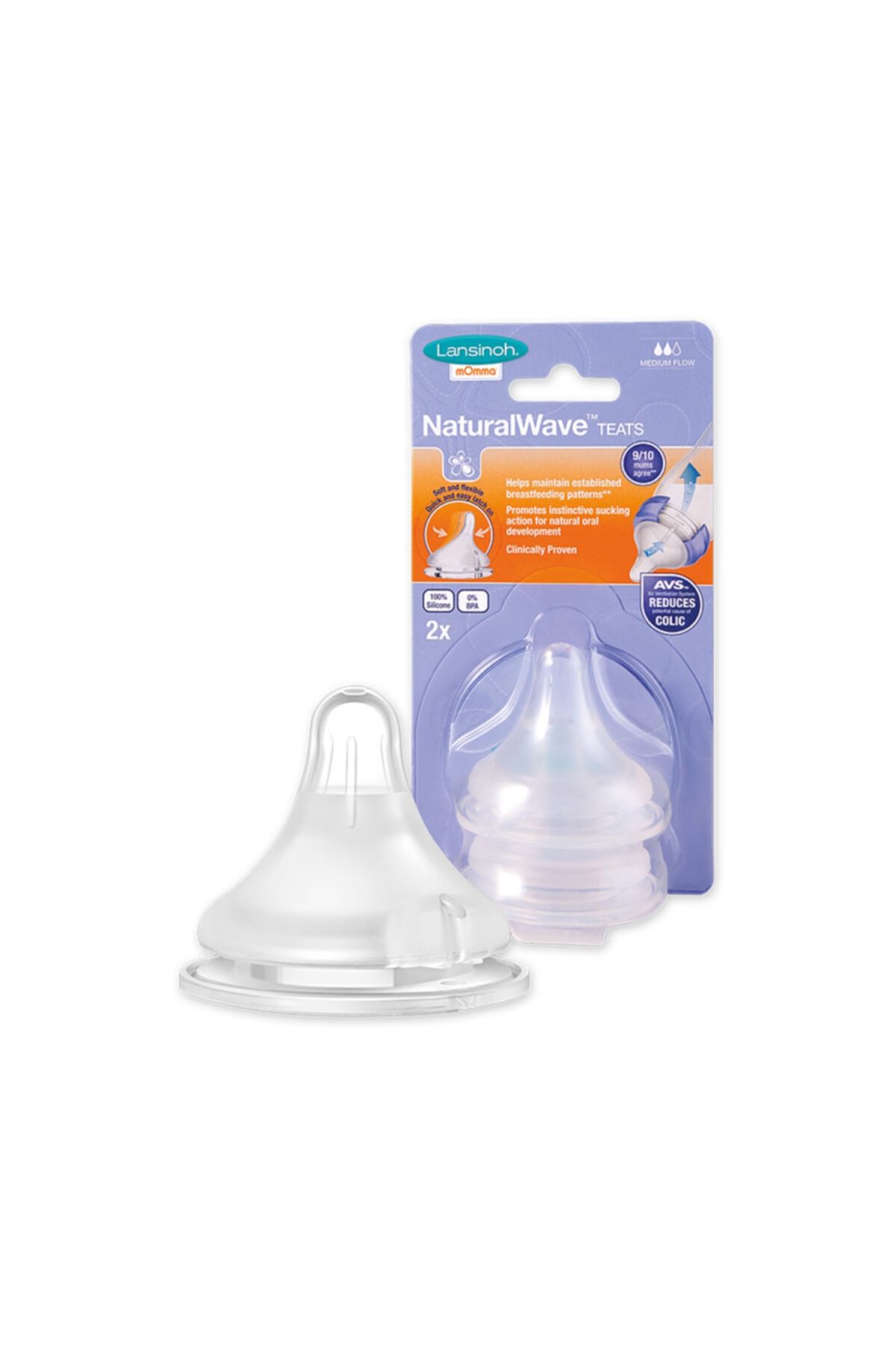LANSINOH Natural Wave Biberon Emziği_orta Akışlı