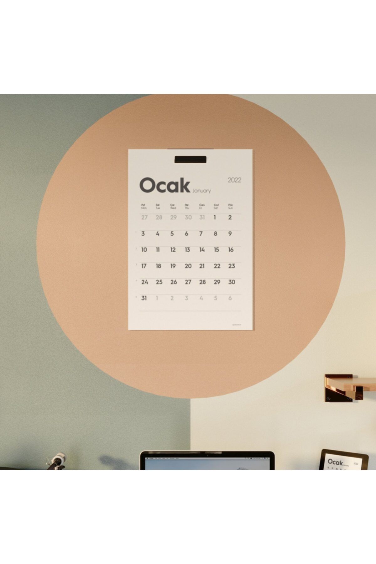 Munu Note Munucal Xl - 2022 Duvar Takvimi 33x48 Cm 6 Yaprak 300 Gr. 1. Hamur Minimalist Tasarım