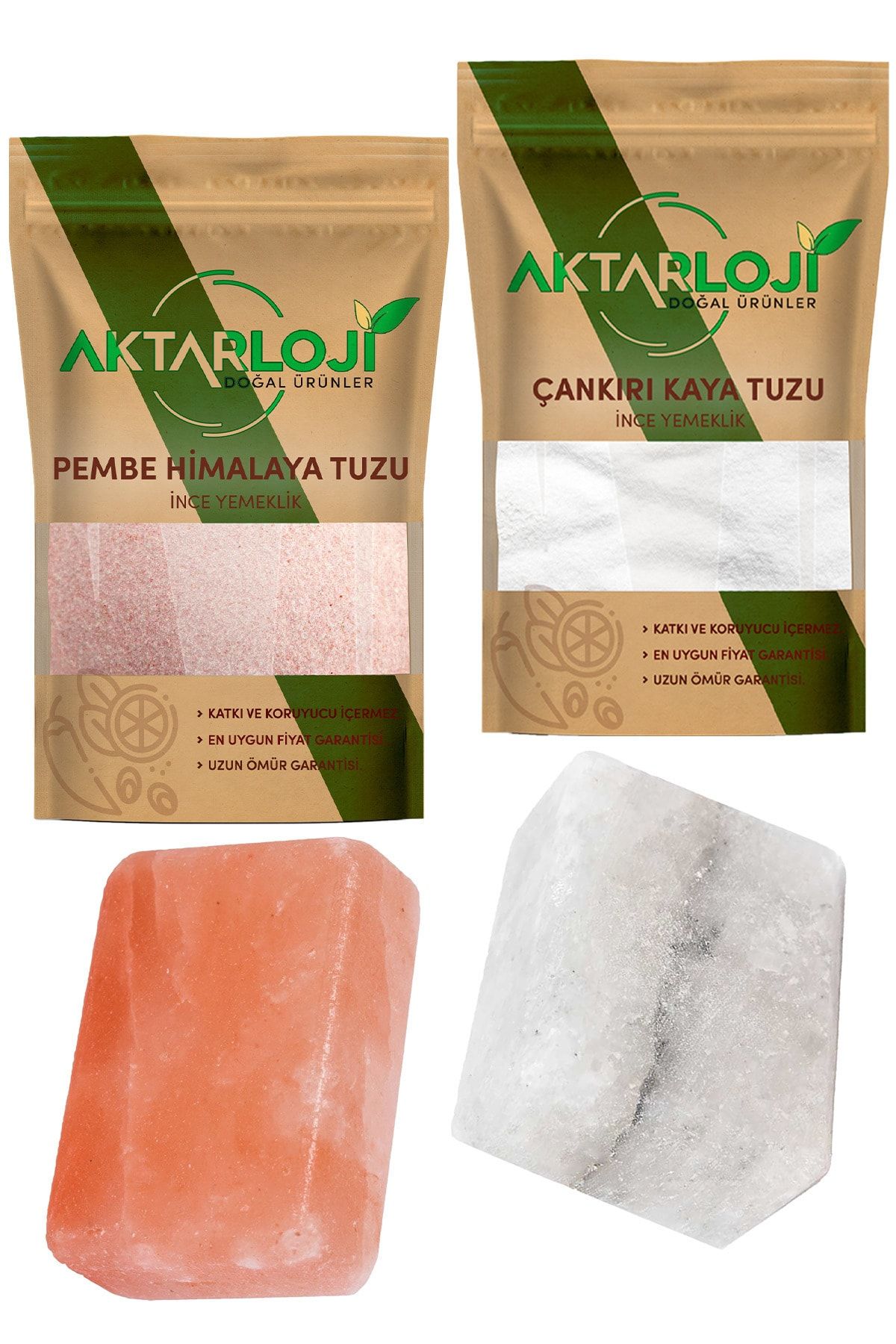 aktarloji 2 Kg Ince Çankırı Kaya Tuzu + 2 Kg Ince Himalaya Tuzu + Kaya Tuzu Sabunu + Himalaya Sabunu