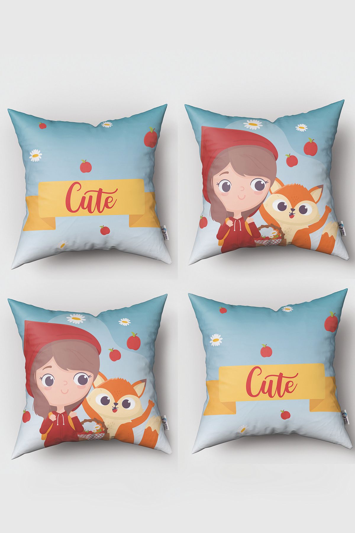 Tinybabyconcept Oyun Çadırı Konsept Çift Taraflı Baskı 4 Lü Kırlent Kılıfı Model No:234
