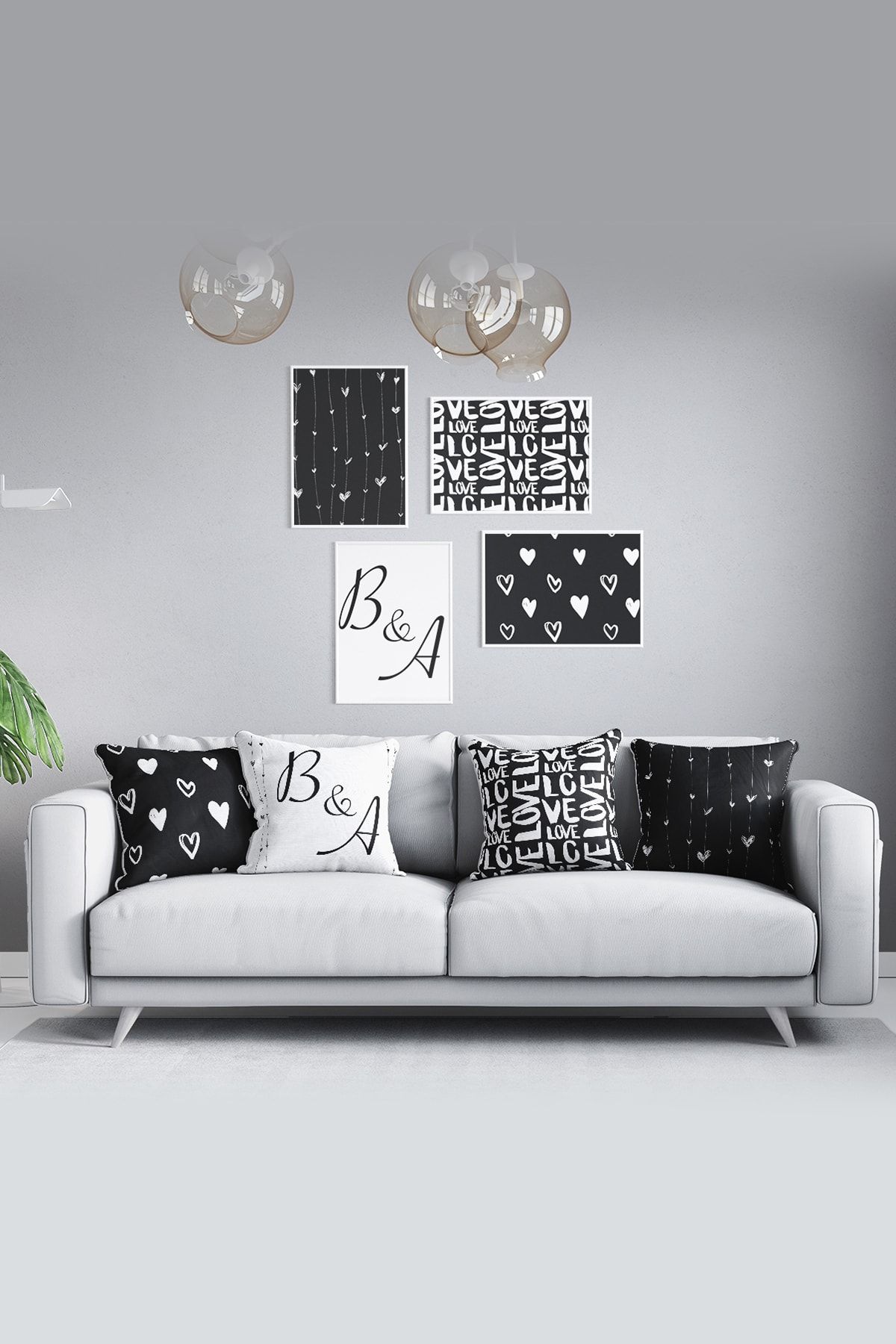 Tinybabyconcept Çift Taraflı Home Serisi 4 Lü Kırlent Model No :13