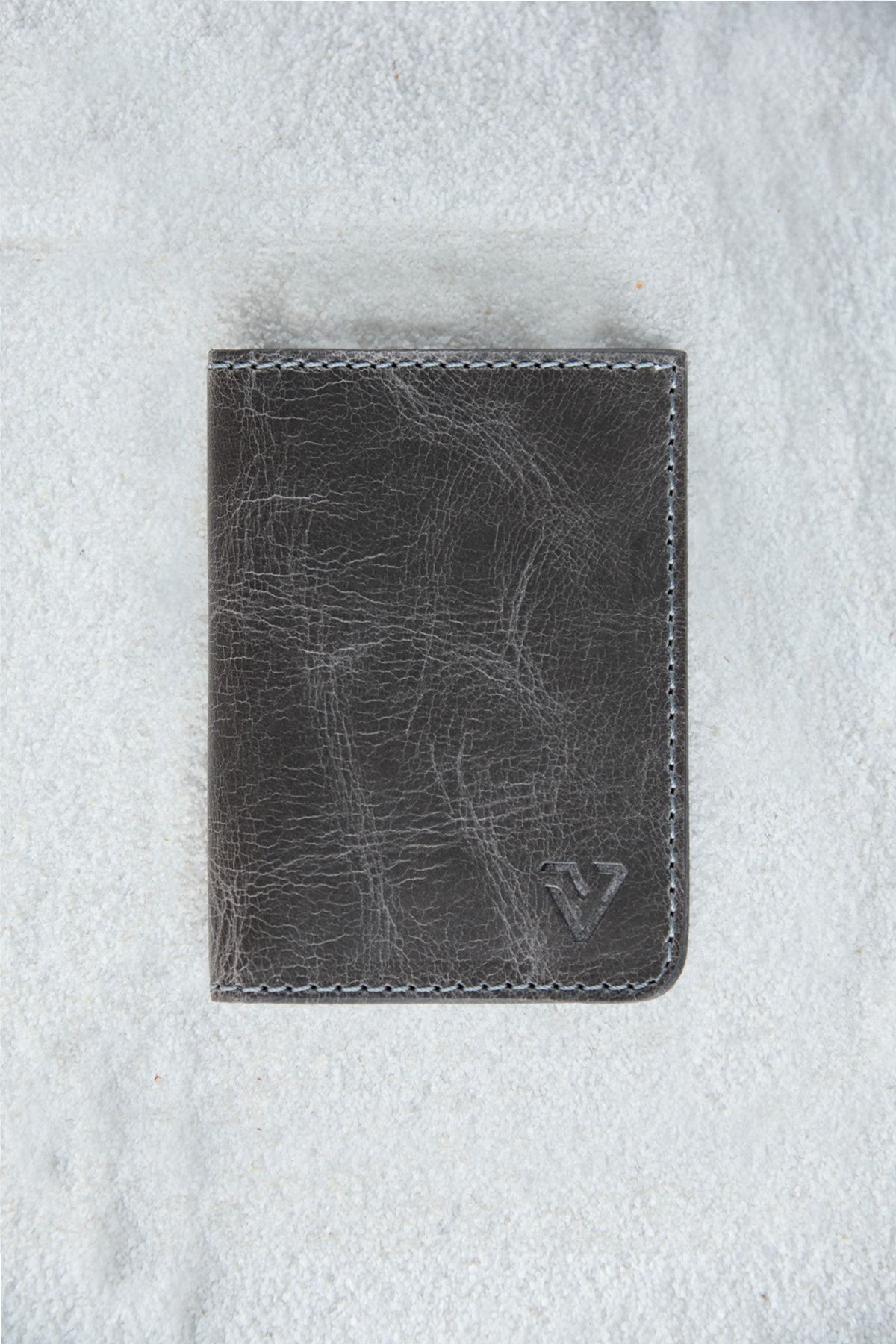 VİZA LEATHER Erkek Hakiki Deri Gri Kartlık