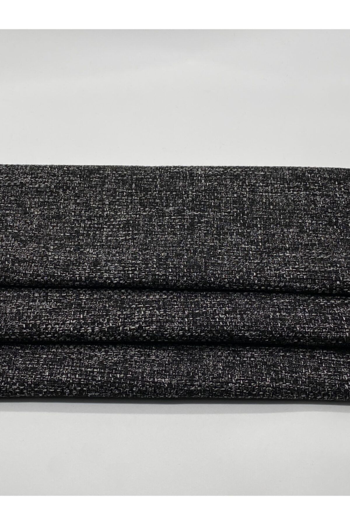 Fabric Hill's Modo Hasır 35 Modern Lüks Pamuklu Akrilikli Siyah Dokuma Keten Döşemelik Kumaş (1 Mt)