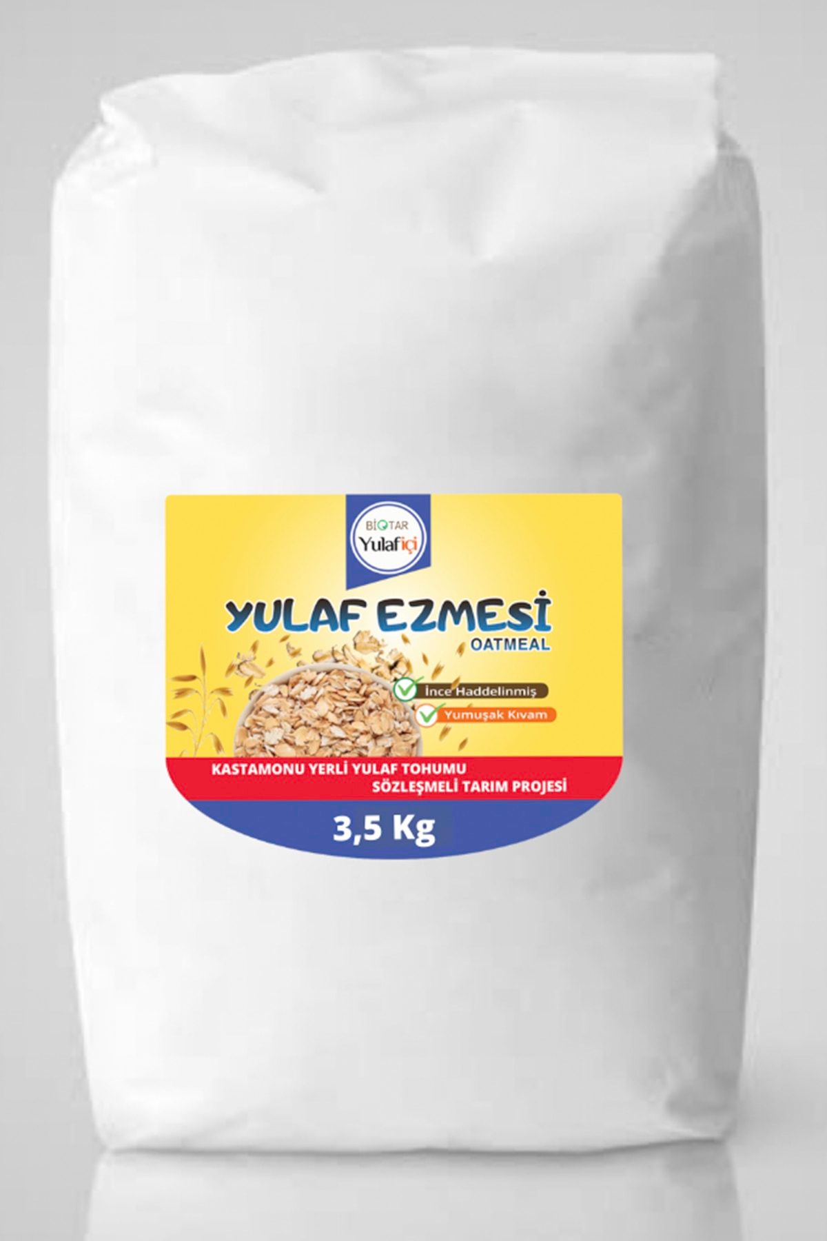 BİOTAR Organik Tarım Ürünleri Yulaf Içi Ince Haddelenmiş Organik Yulaf Ezmesi 3,5 Kg
