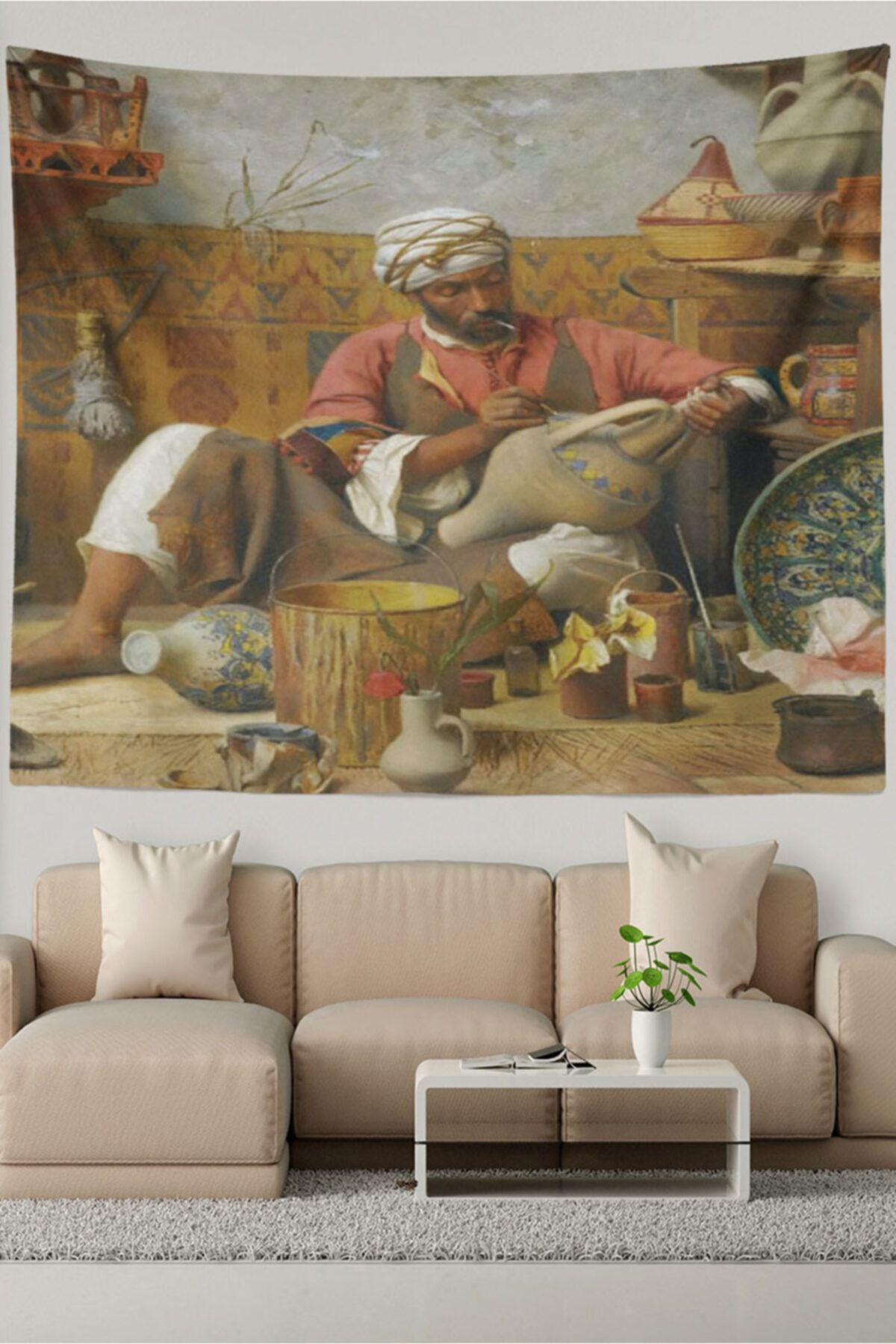 Ysahome Çömlek Yapan Adam Desenlduvar Halısı