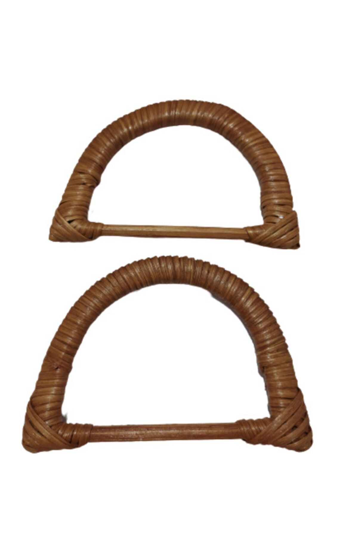 YAMAN Bambu D Model Çanta Sapı Sargılı Kahve (15 Cm) Ymn
