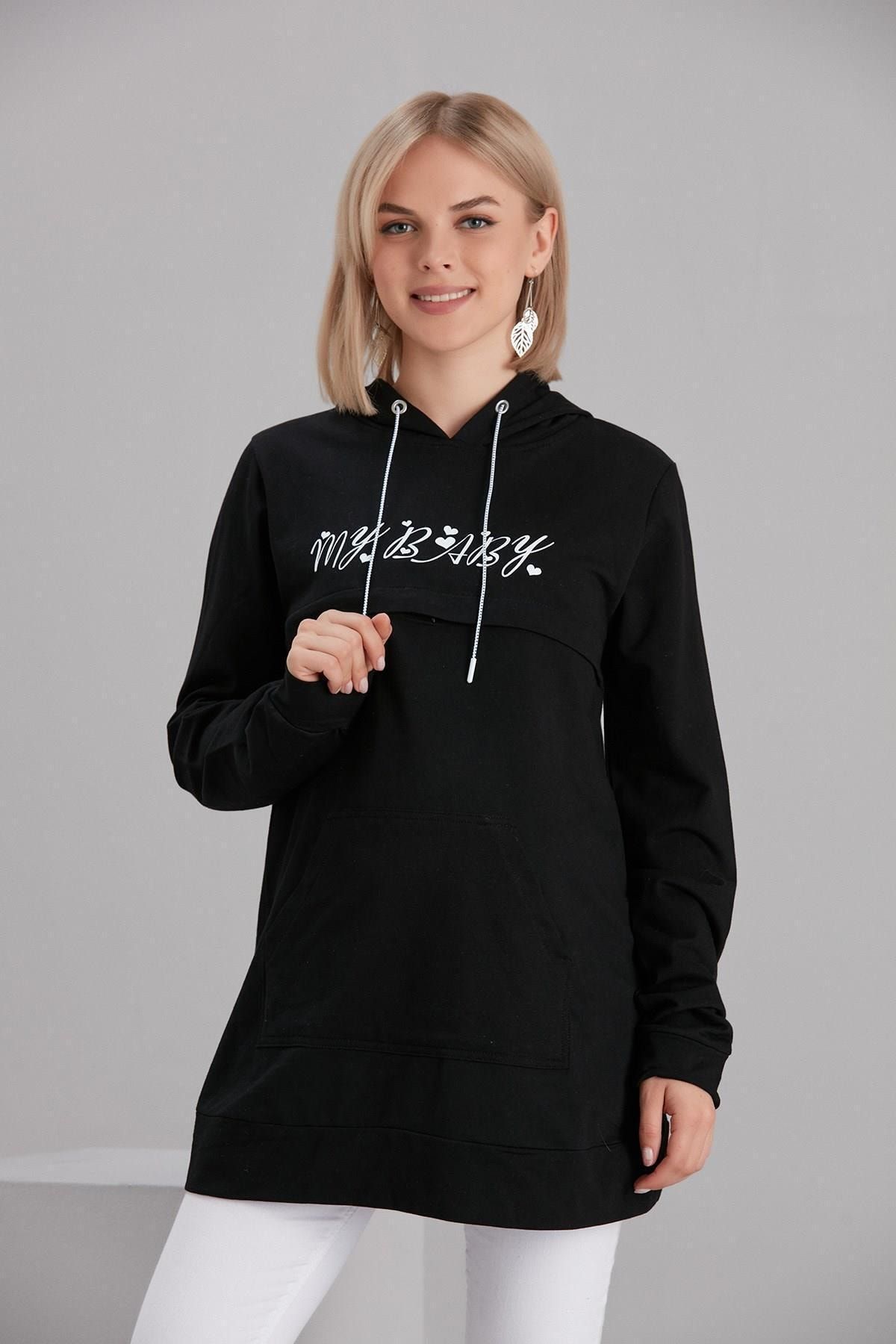 Işşıl O7203 Benim Bebeğim Emzirmeli Hamile Sweatshirt