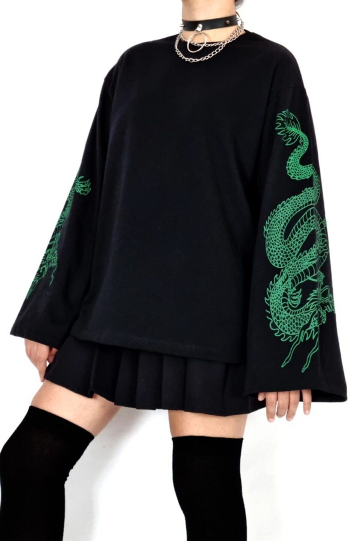 Carpe Ispanyol Kol Yeşil Ejderha Sweatshirt