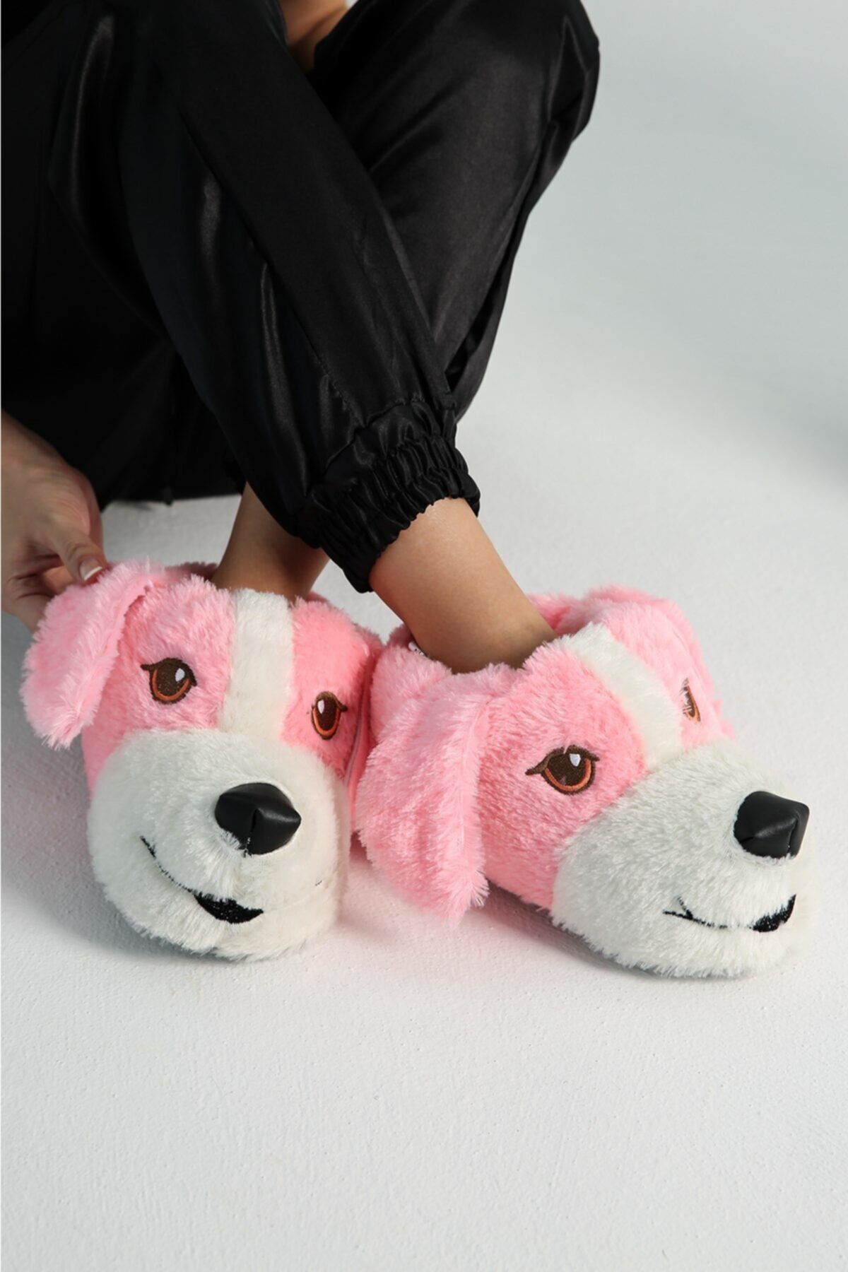 Ccway Kadın Köpekli Ev Pandufu Pembe