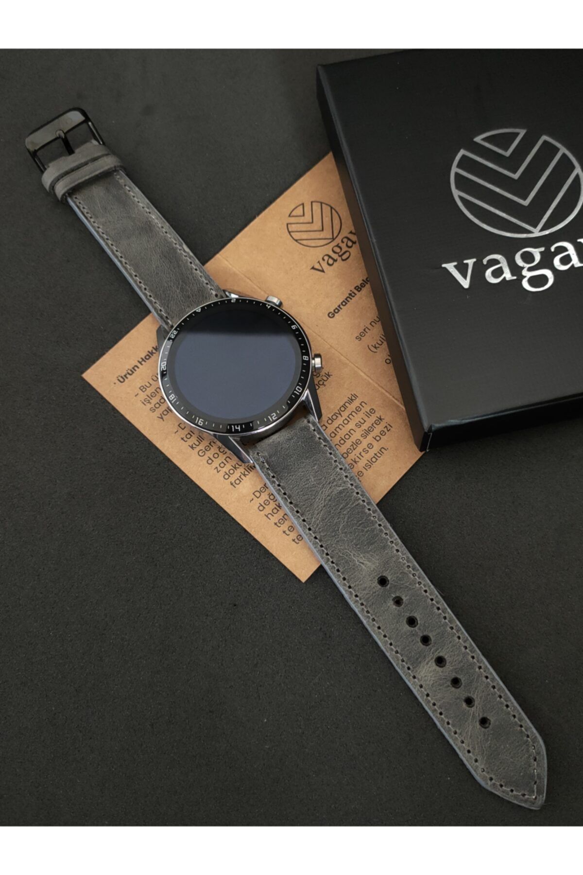 vagave Huawei Watch Crazy Deri Kordon Gt / Gt2 / Gt2e / Gt2pro / Gt3 / Gt3 Pro 46mm - 22mm El Yapımı