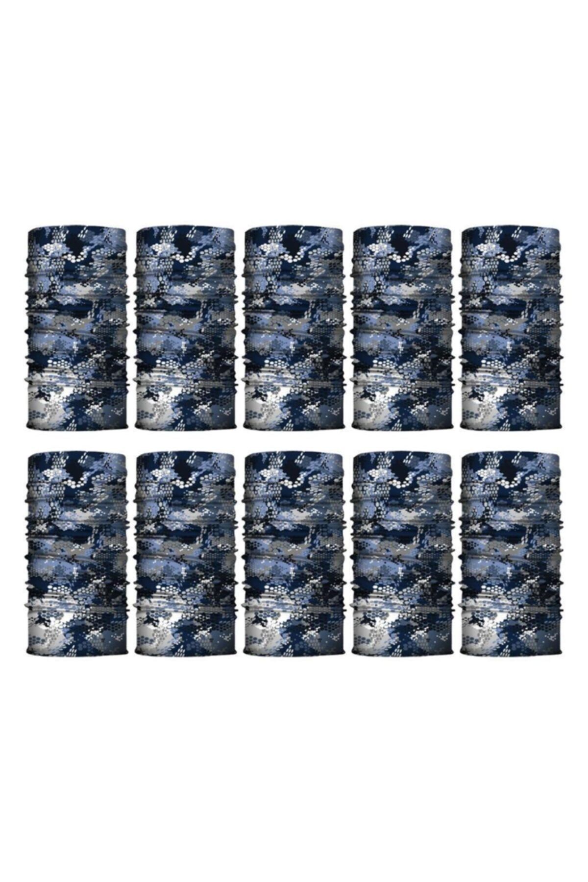 Knmaster Blue Effect Buff Bandana Boyunluk Maske Saç Bandı 10'lu Paket