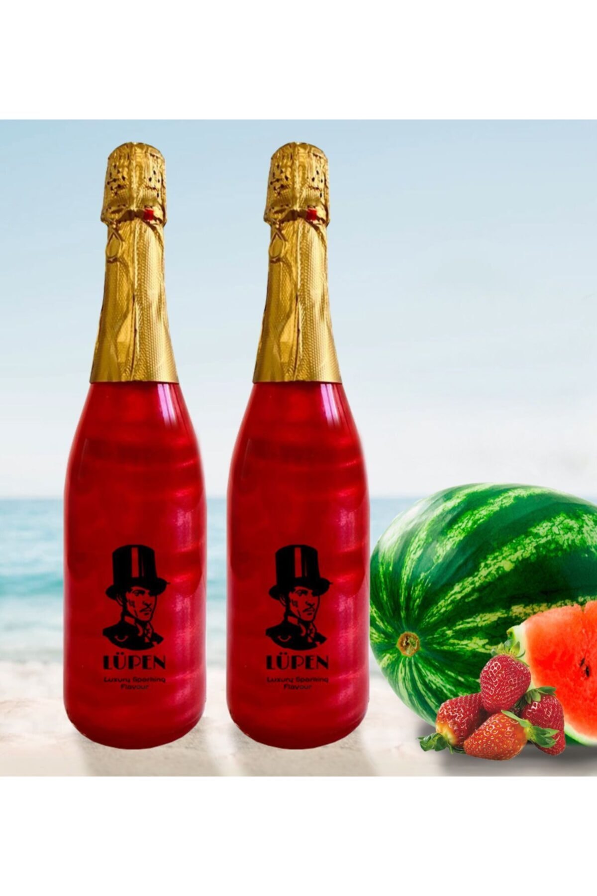 Lüpen Simli Lux Karpuz Çilek Aromalı 750 Ml Gazlı İçecek 2 Adet