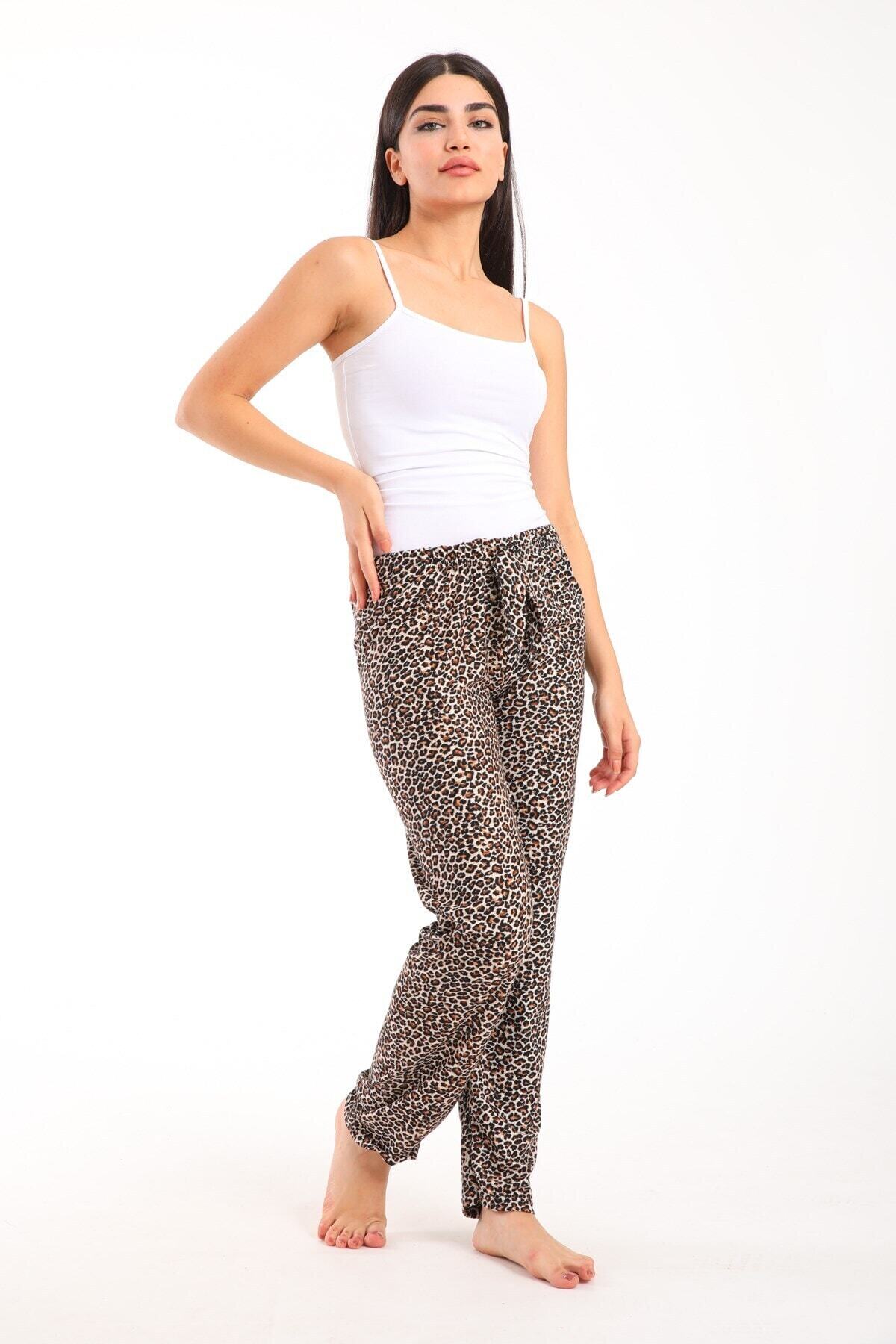 Pemilo Kadın 333-1 Leopar Desenli Süet Tek Alt Leopar