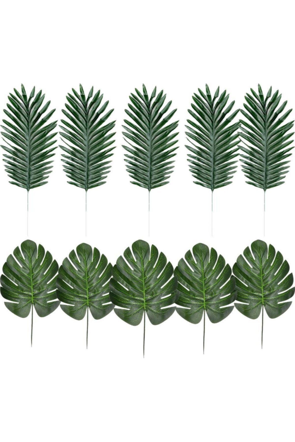Nettenevime Yapay Çiçek 5 Palmiye Ve 5 Monstera Yaprağı