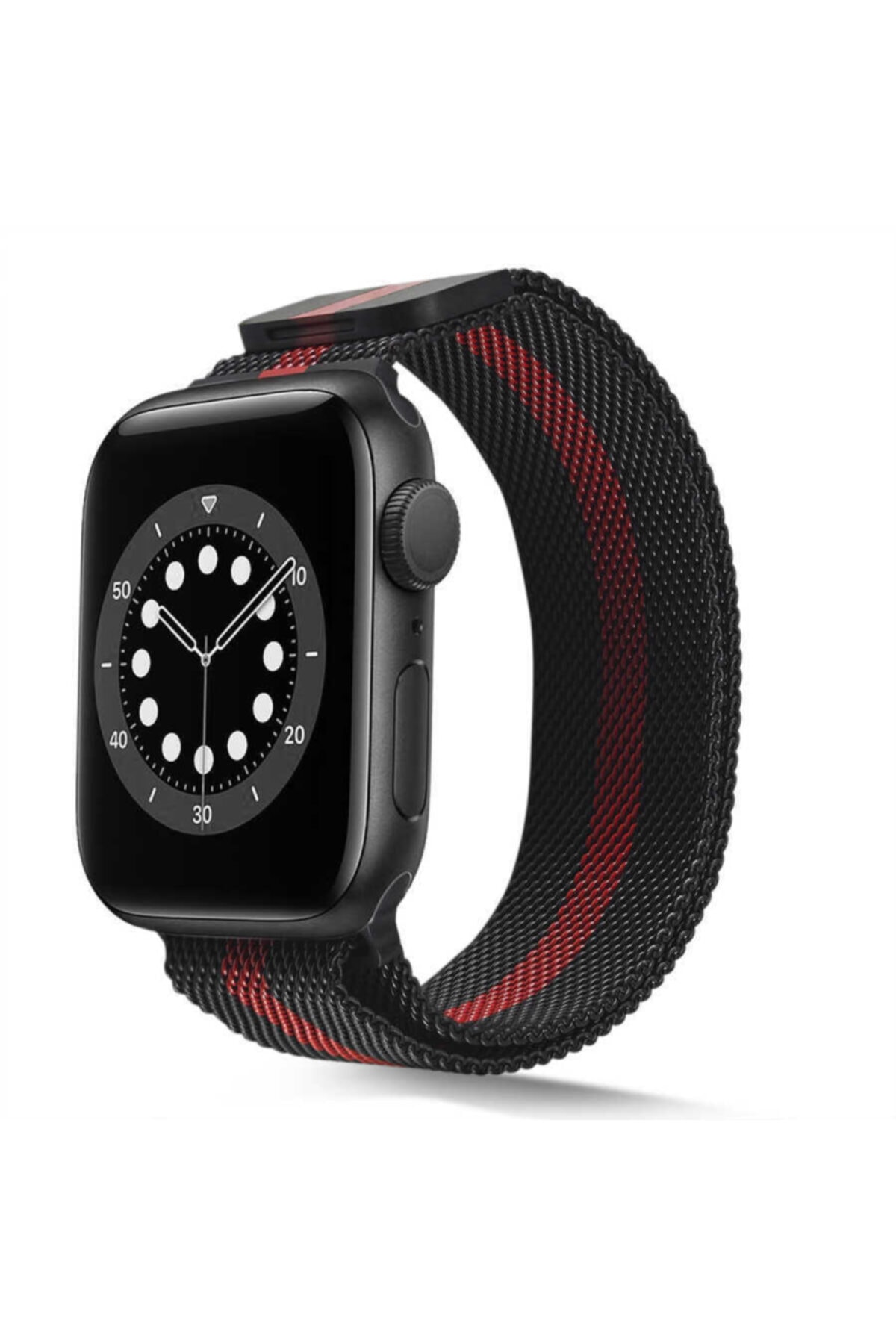 Apple Watch 7 Kordon 45mm Mıknatıslı Metal Tel Örgü Işlemeli Metal Krd-01 Model Sadece Kordondur