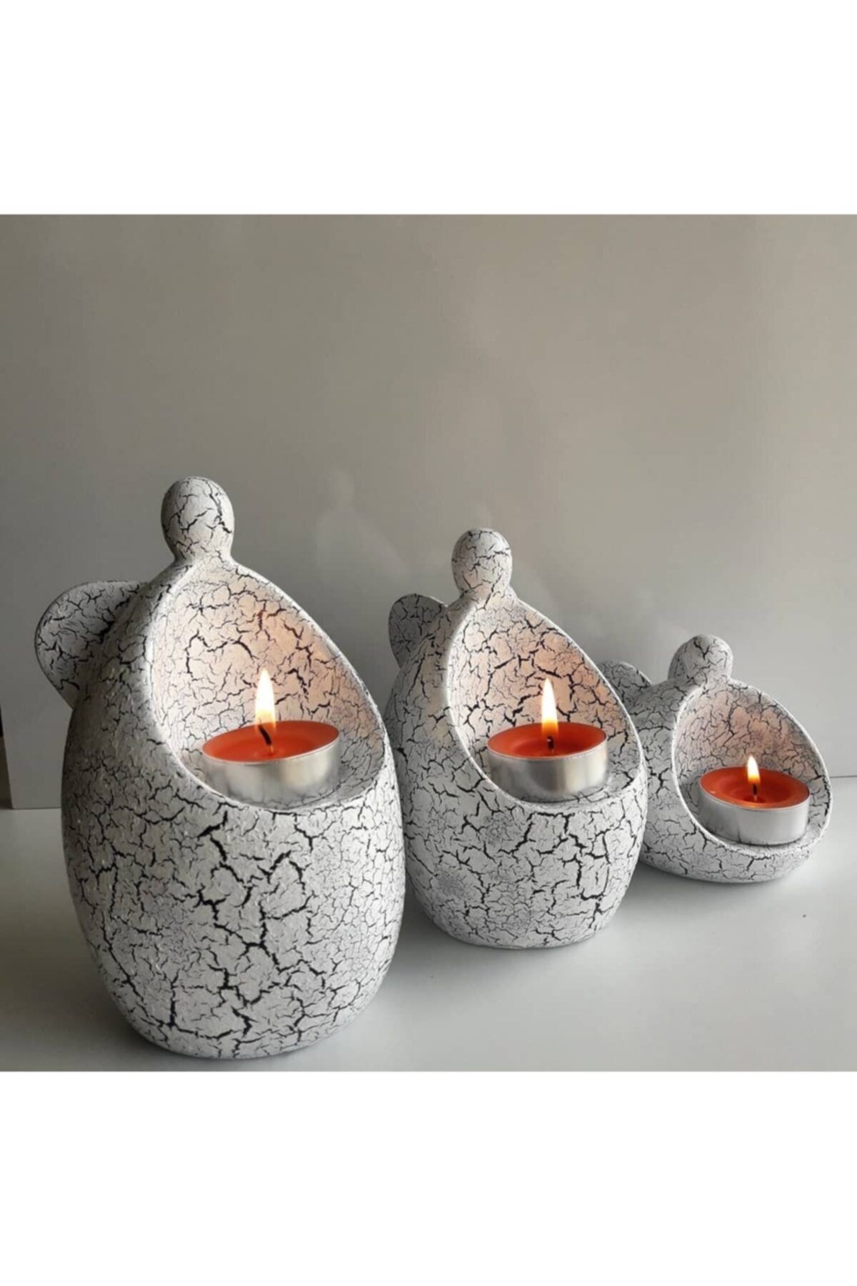 OrdoVeni Dekor Tealight Mumluk 3'lü Set / Oda Dekoru