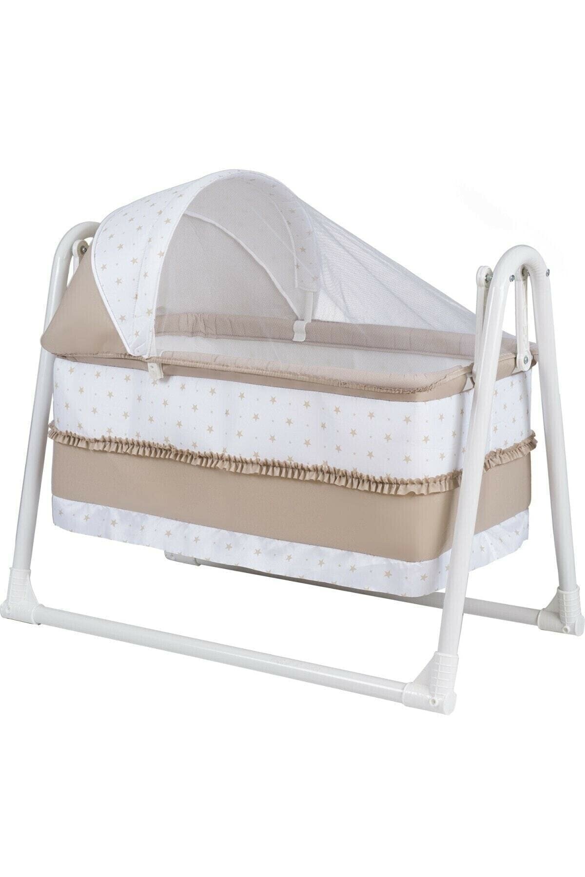 POLLY BABY Sallanır Lüks Sepet Beşik Yıldız Baskılı