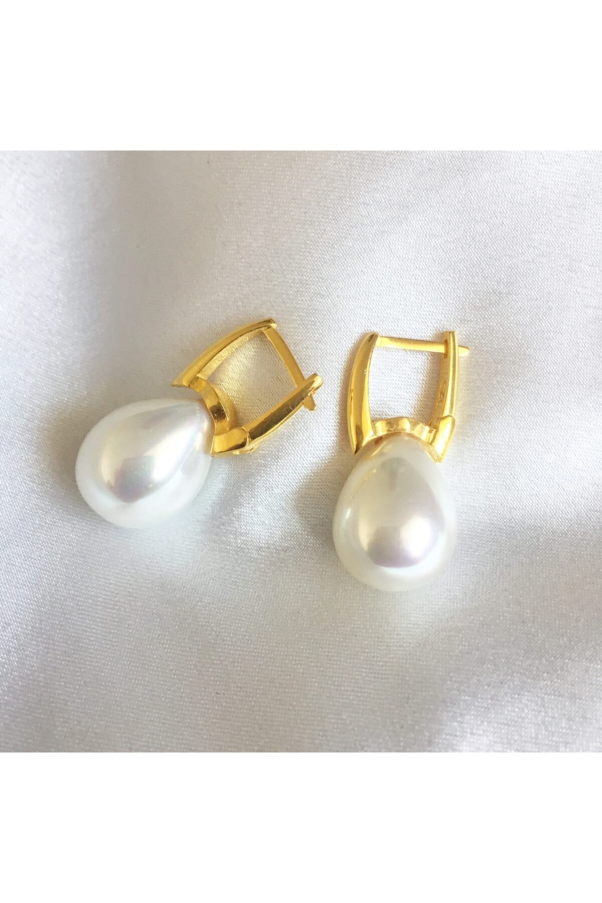 NK PEARL Gold Damla Mayorka Incili Küpe