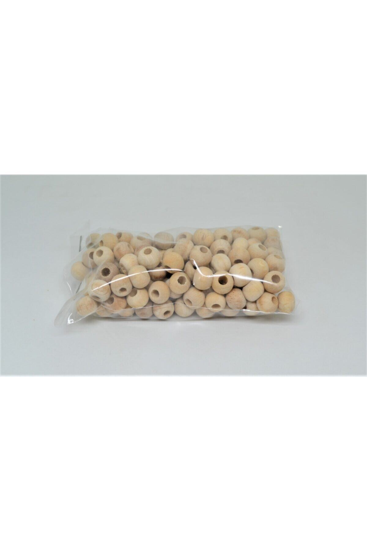 DMahşap Ahşap Boncuk, 10 Mm. Ham Işlenmemiş, 125 Adet