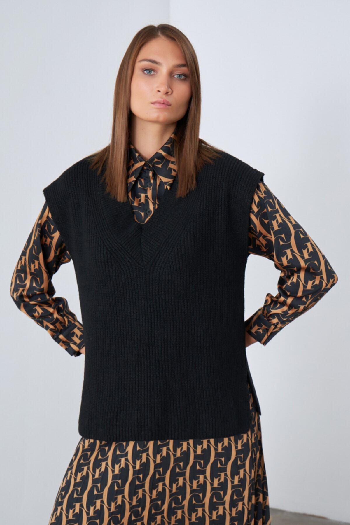 Gusto Triko Süveter - Siyah