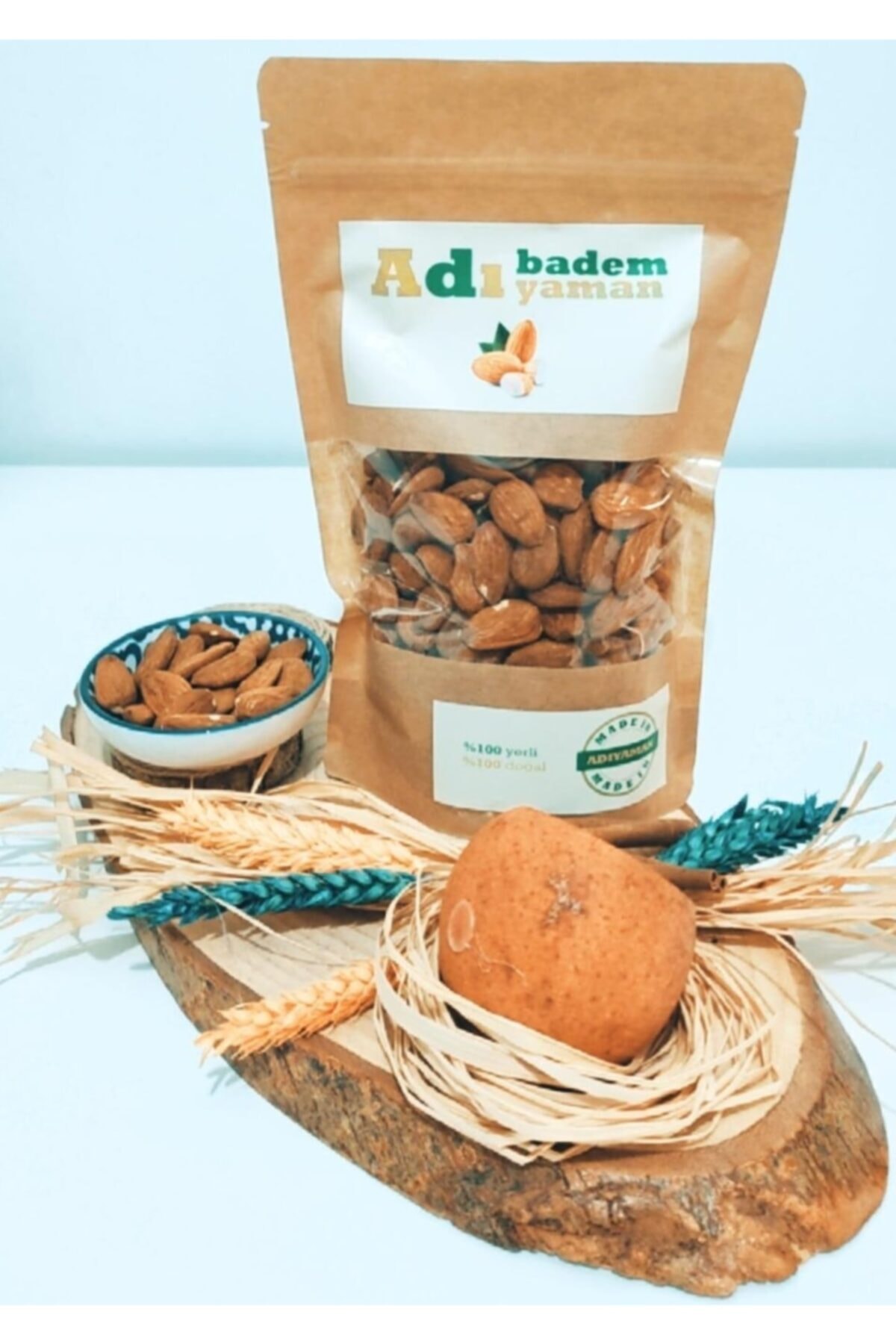 ADIBADEM Adıyaman Iri Çiğ Badem Içi %100 Yerli %100 Doğal, 500 Gr
