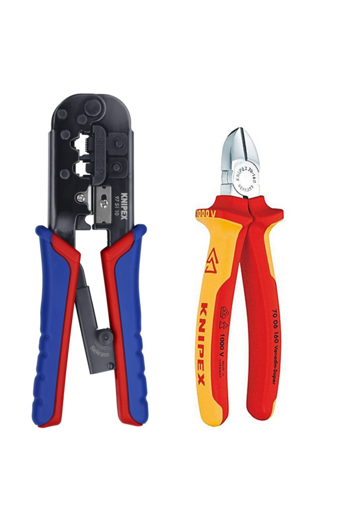 Knipex 975110 Jak Pensesi + 7006160 Izoleli 160mm Yan Keski Vde