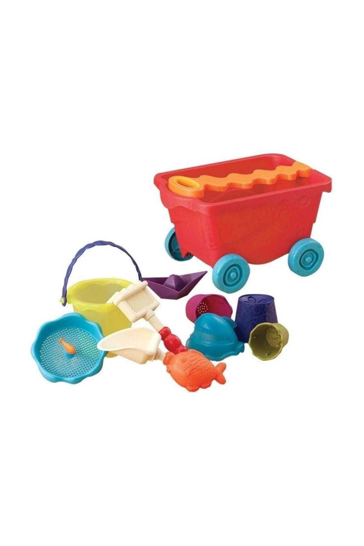 B.Toys Kırmızı Plaj Vagonu Aksesuarlı Oyuncaklı
