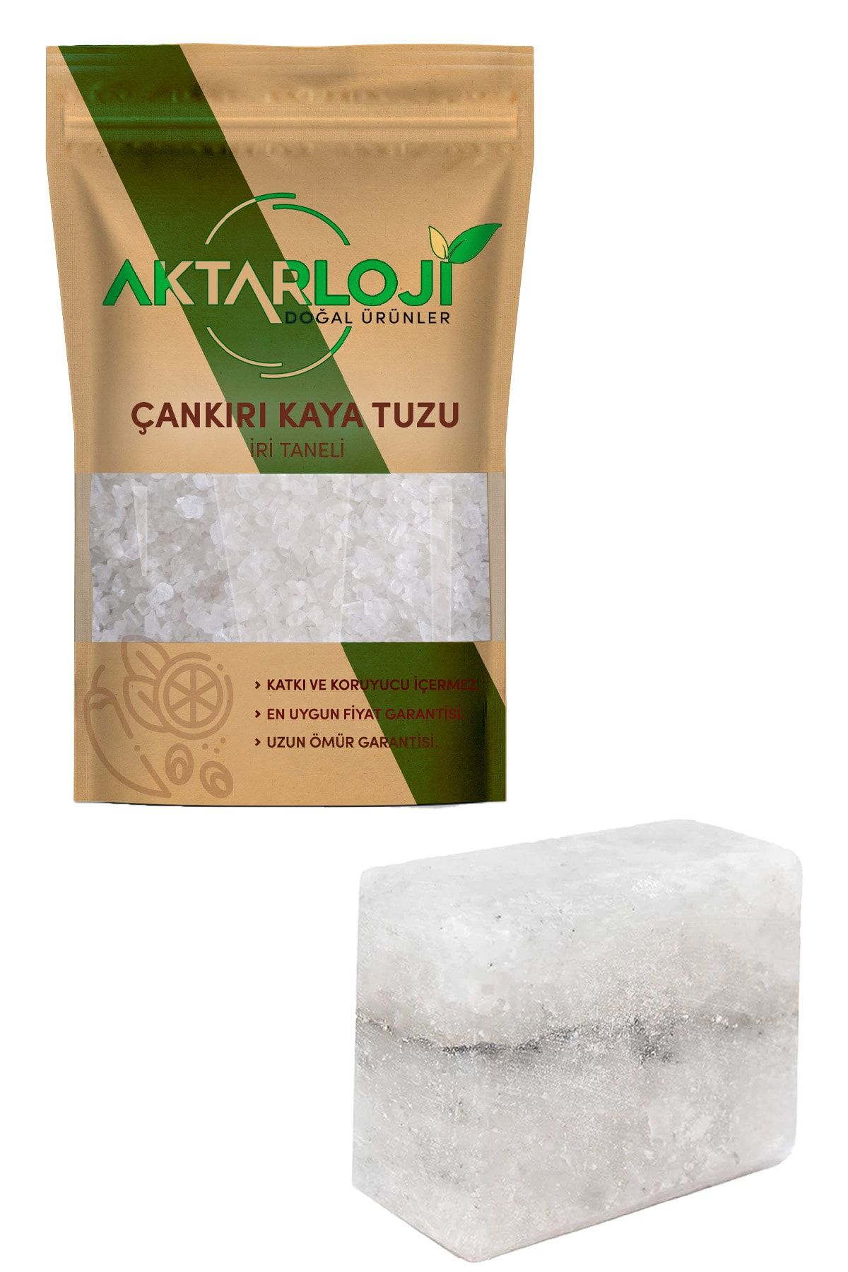 aktarloji 750 gr Iri Taneli Çankırı Kaya Tuzu + Büyük Boy Çankırı Tuz Sabunu