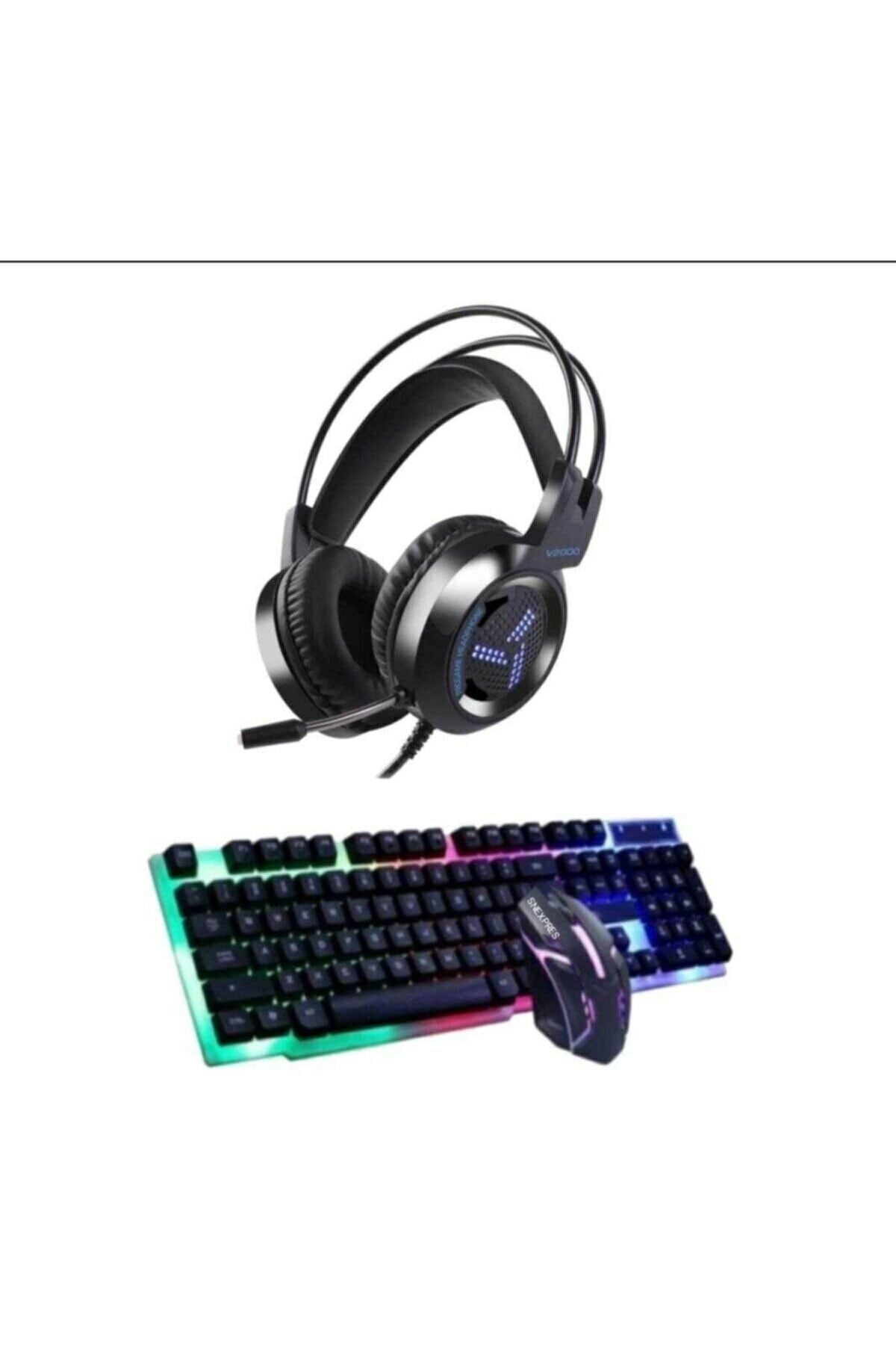 SOMIC 3 In 1 7.1 Surround Mikrofonlu Kulak Üstü Oyuncu Kulaklığı Işıklı Klavye Mouse