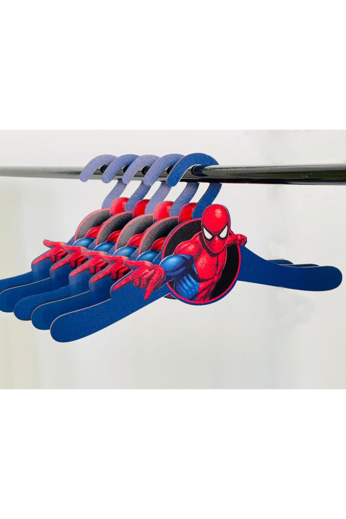 Walldeco 6'lı Bebek Elbise Askısı Ahşap Kıyafet Askısı Boho Iskandinav Sevimli Hayvanlar Spiderman