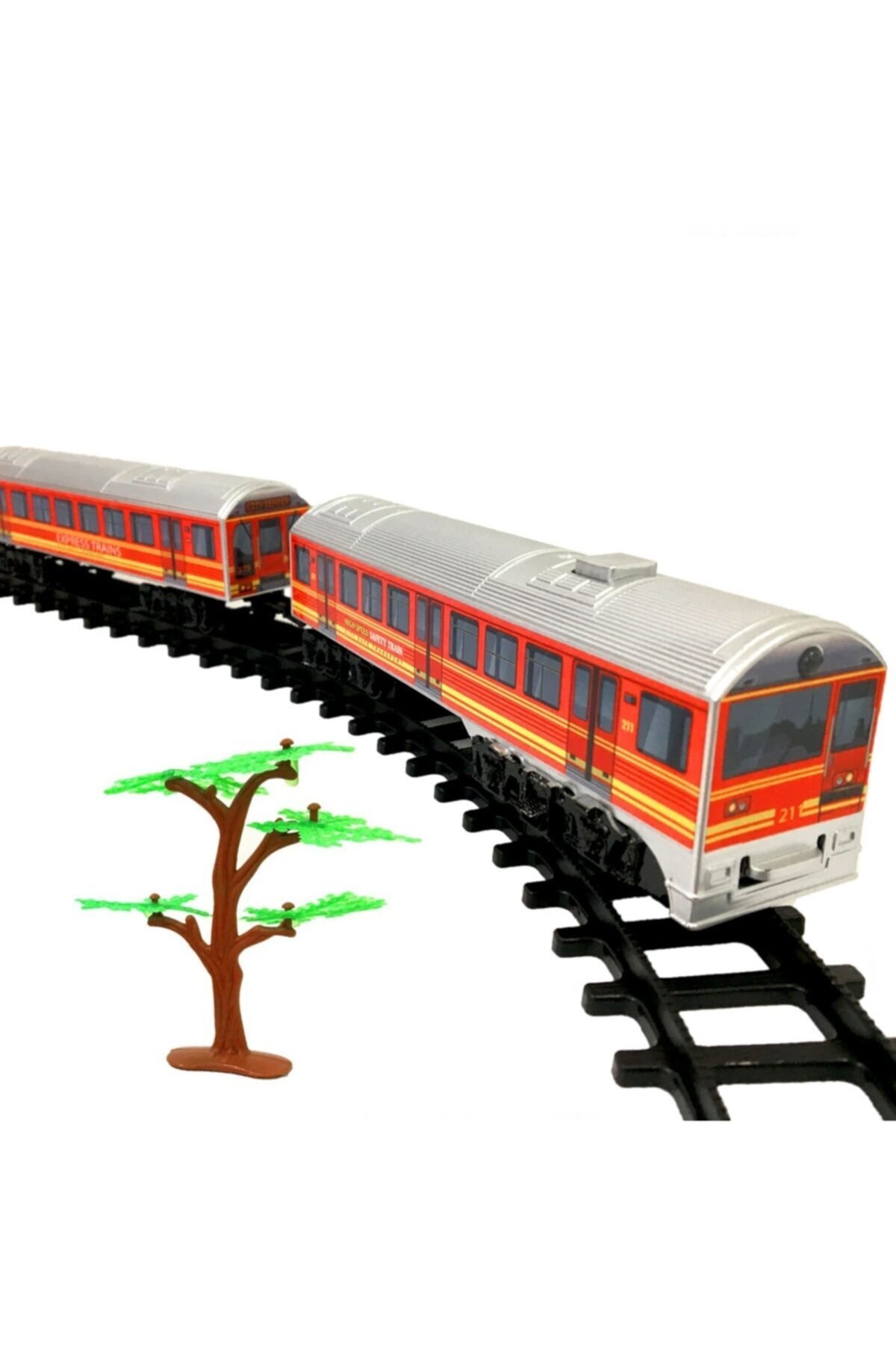 CanEm Oyuncak Çocuk Pilli Sesli Ve Işıklı Raylı Metro Tren Seti 15 Parça