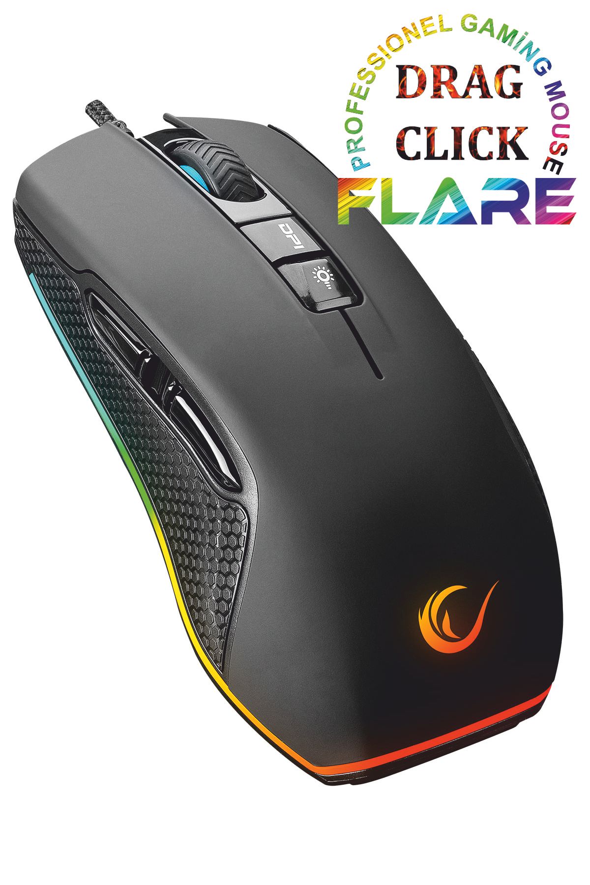 Rampage Smx-r51 Flare Makrolu 10000 Dpı Rgb Ledli Profesyonel Gaming Oyuncu Mouse - Siyah