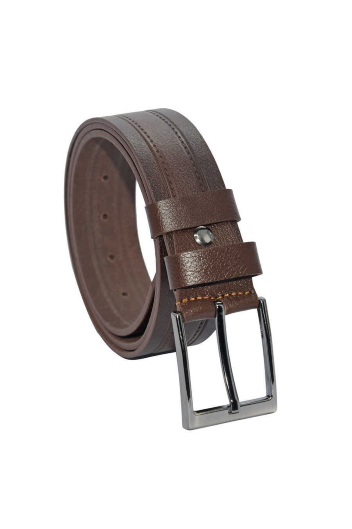 Süzer Deri 4 Cm. Klasik Hakiki Deri Kemer Kahverengi Desenli