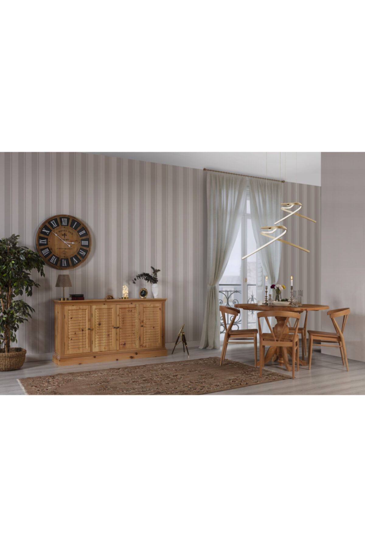Woodenbend Mirla Yuvarlak Masa Takımı