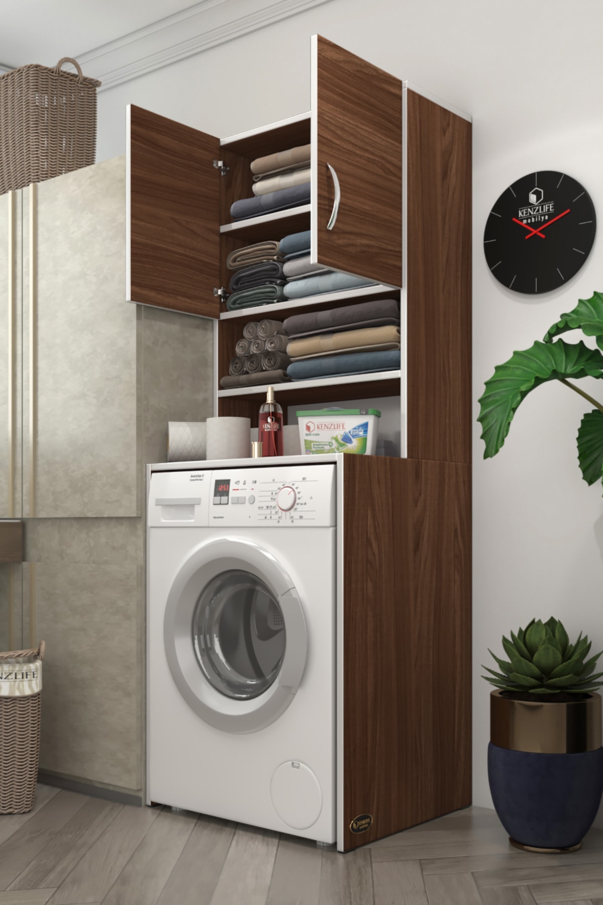 Kenzlife çamaşır makinesi dolabı hayzum cvz 180*066*55 banyo kiler