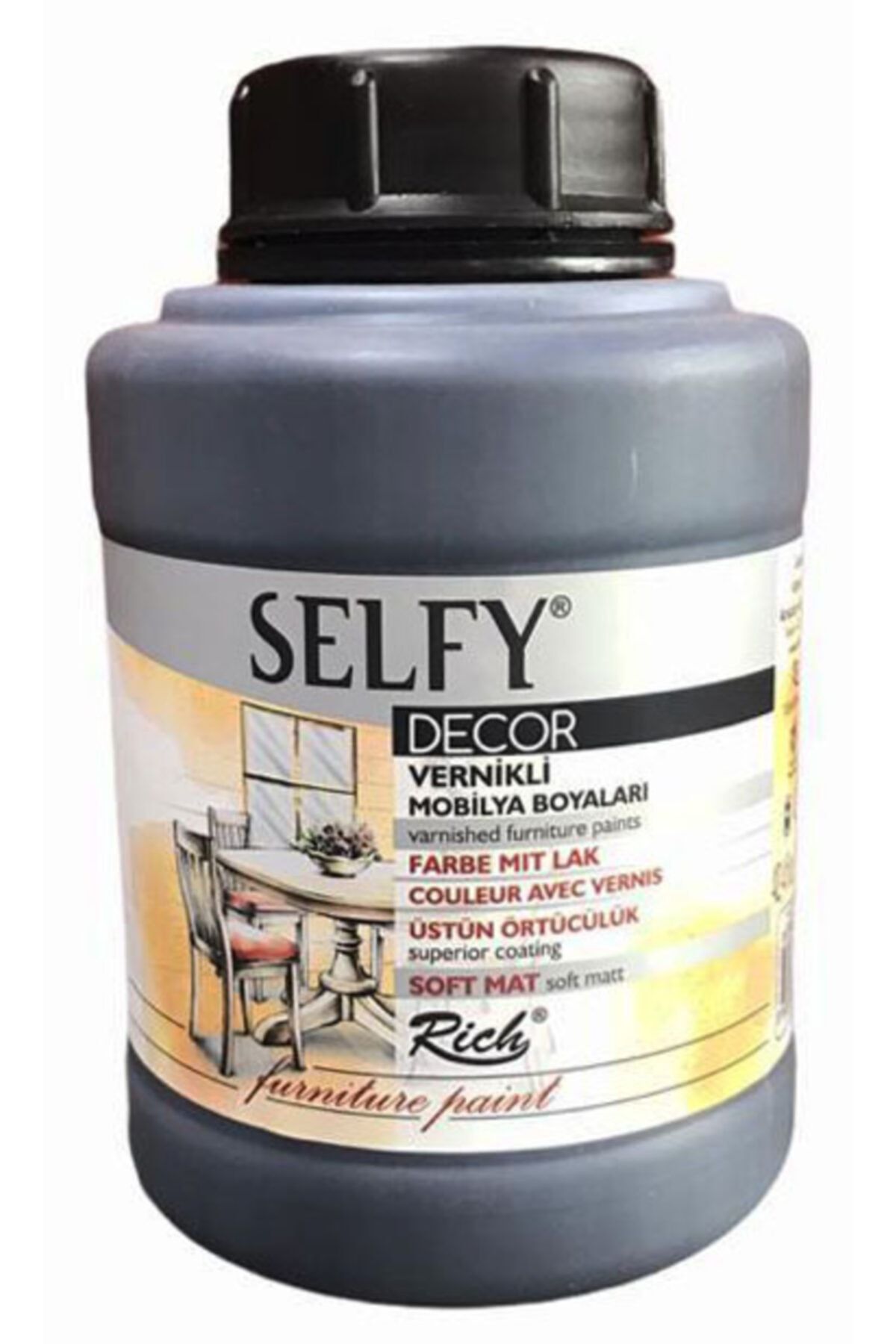 Rich Selfy Decor Kendinden Vernikli Boya 12872 Antrasit 1250 Cc