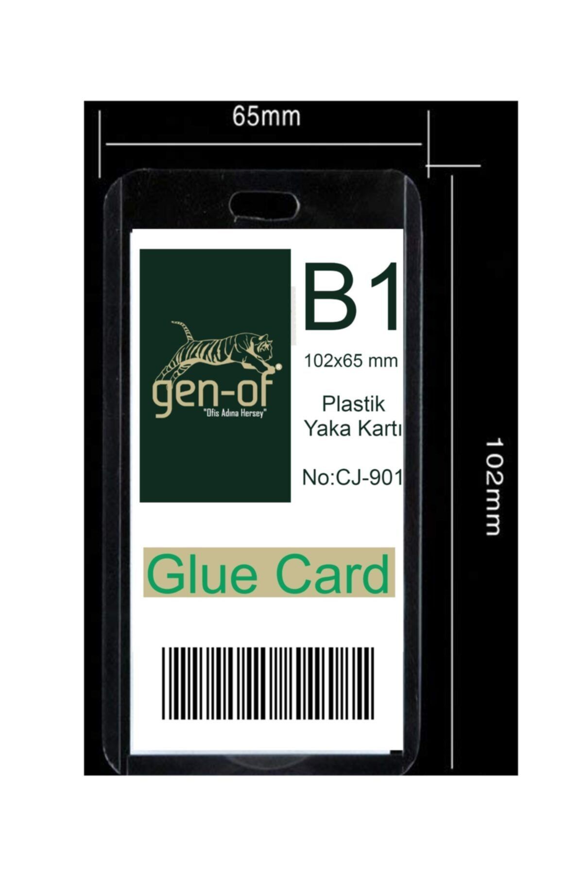 GenOf Yaka Kartı Dikey Yatay B1 102x65 Mm