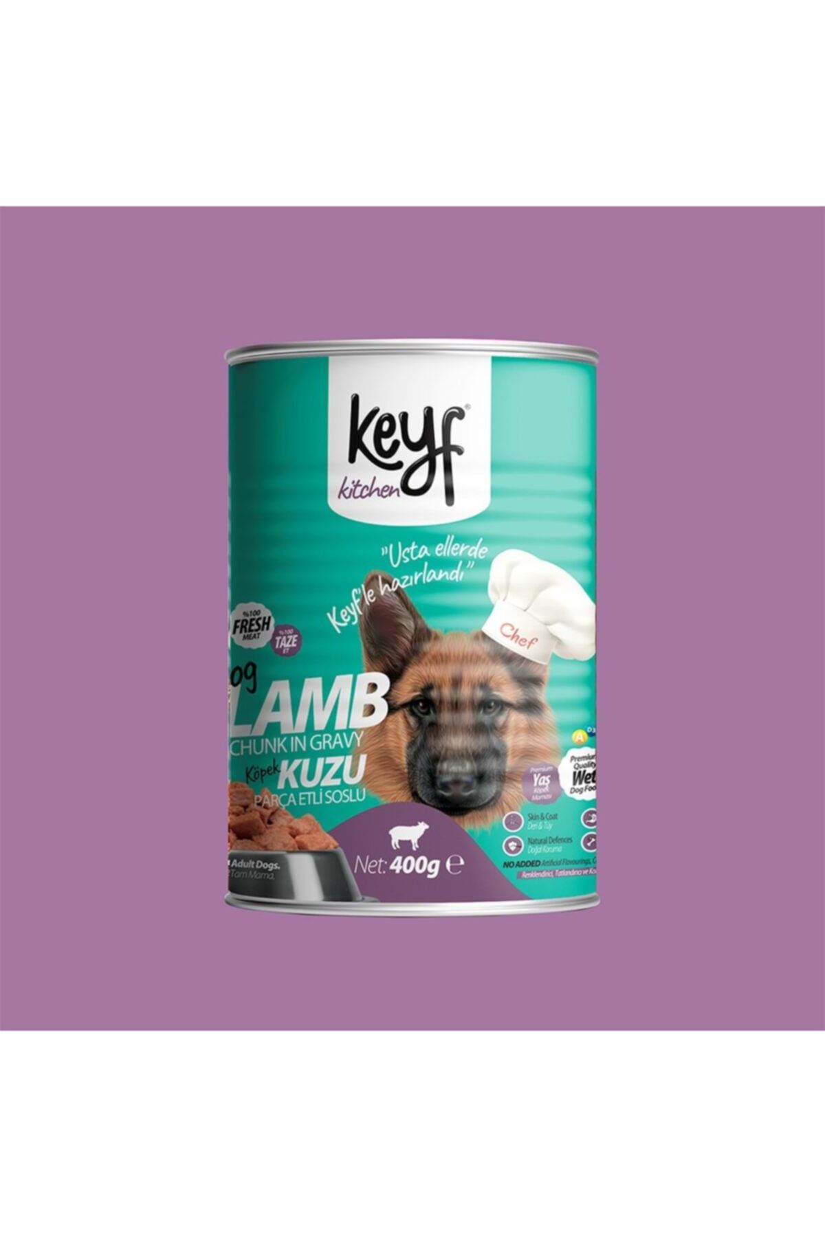 Keyf Köpek Konserve Kuzu Parça Etli Soslu 400 Gr X12