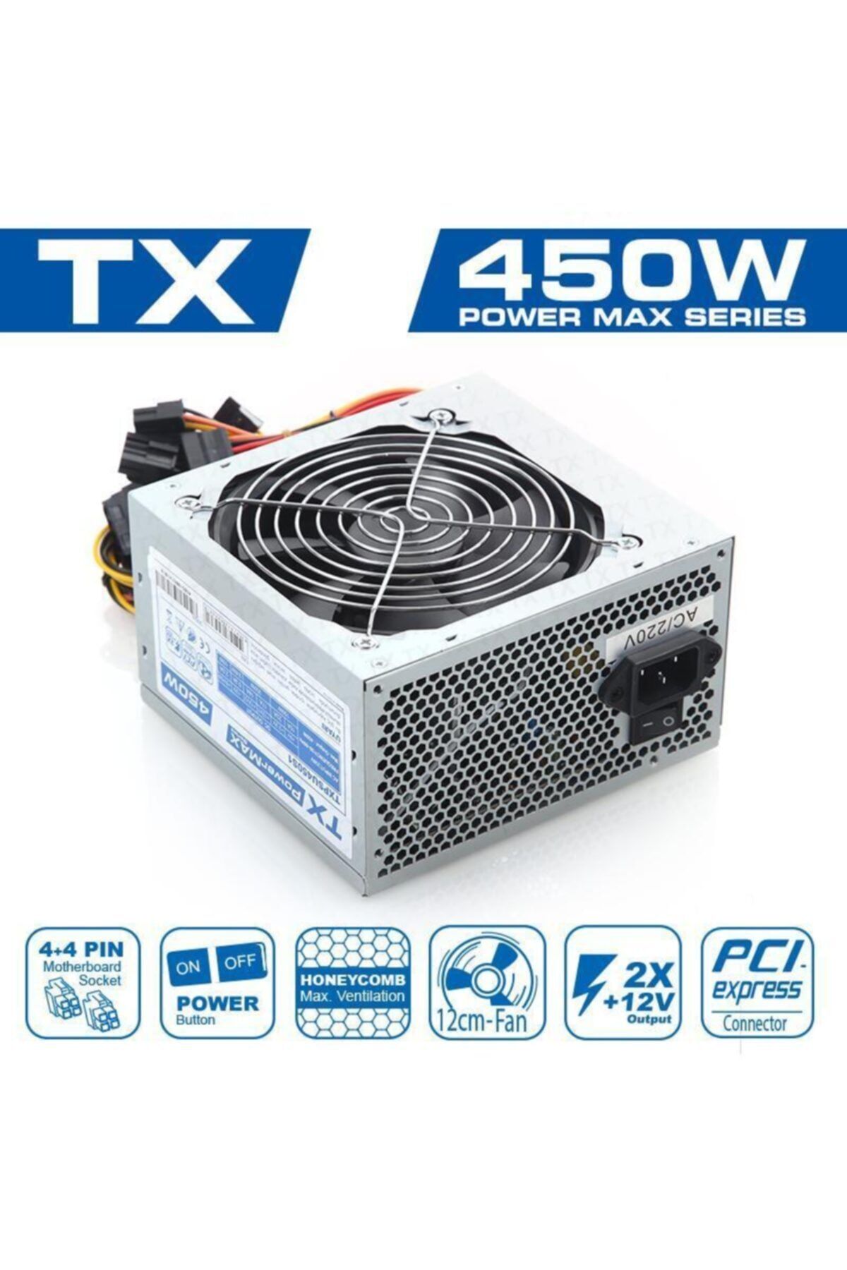 TX Psu450s1 450w 12cm 20+4pin,3xsata/3xıde Power Supply