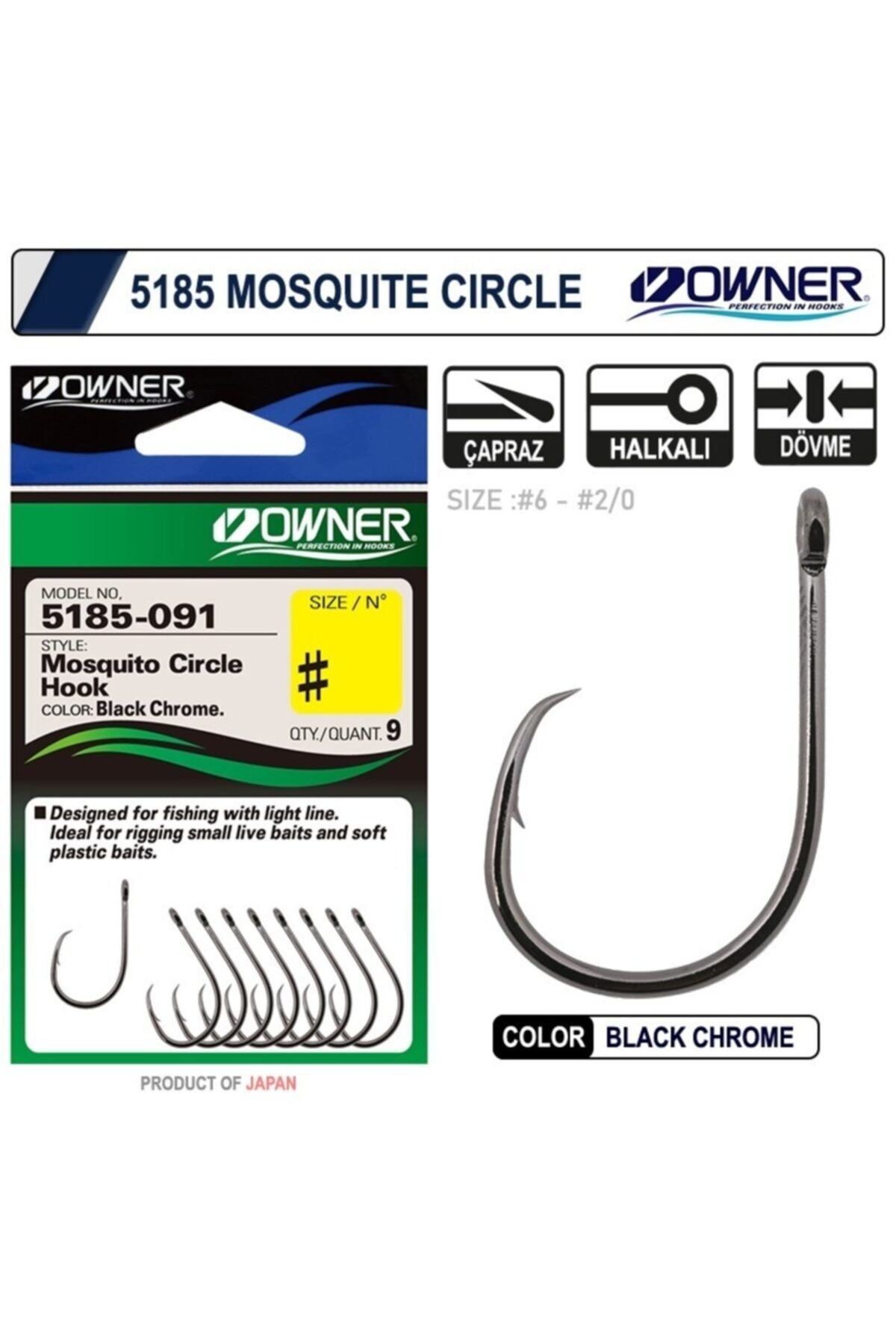 Owner 5185 Mosquito Circle Black Chrome Sinek Iğne No:4