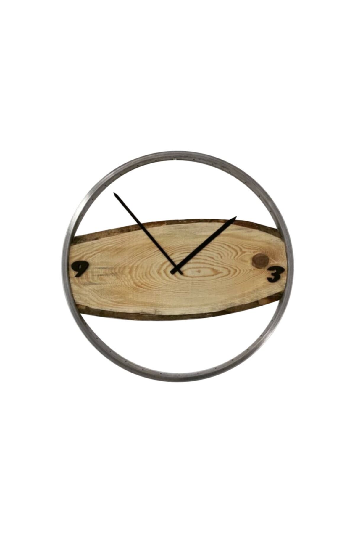 ReviArtWood Özel Tasarım Dekoratif Duvar Saati ( Doğal Ağaç Metal )