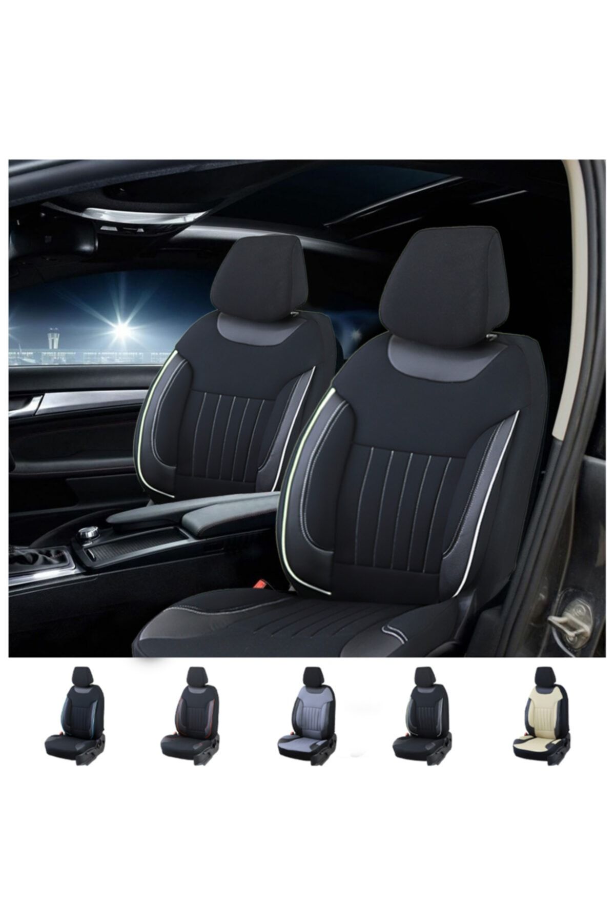 EDITION Skoda Superb Serisi Edition Oto Koltuk Kilifi Beyaz-siyah