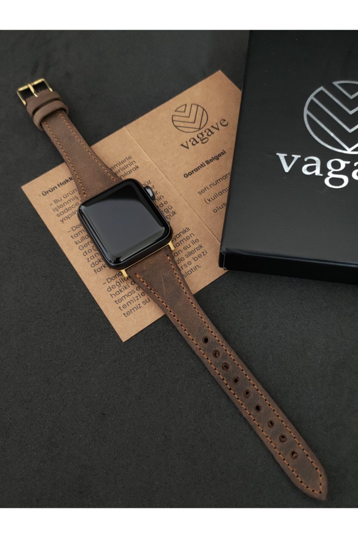 vagave Apple Watch Kadın Crazy Deri Kordon 38 / 40 Mm 3-4-5-6-7-se Uyumlu El Yapımı, 10 Farklı Renk