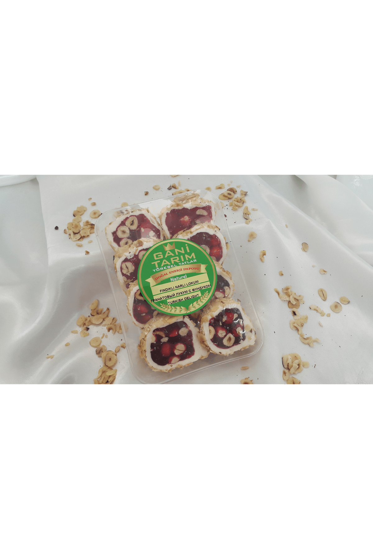 LOKUMCU GANİ YÖRESEL TATLAR File Fındık Kaplı Nar Aromalı Fındıklı Lokum 400 Gr. 1.sınıf