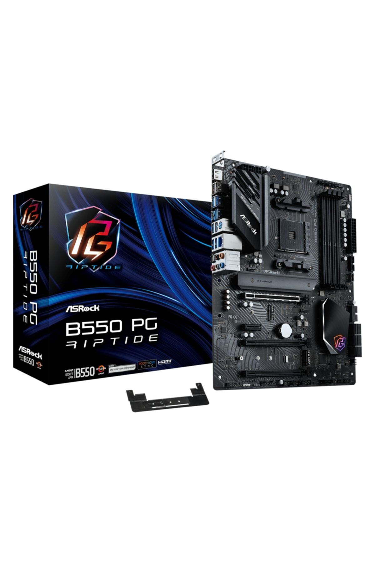 ASROCK B550 Pg Riptide Socket Am4, Ddr4 4933mhz+ Oc  Rgb Argb Ultra M.2 Armor Pcıe 4.0 Atx Anakart