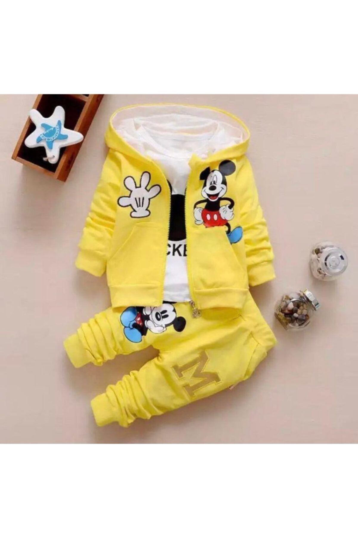 Beren Kids Mickey Mouse Görselli Bebek 3'lü Takım