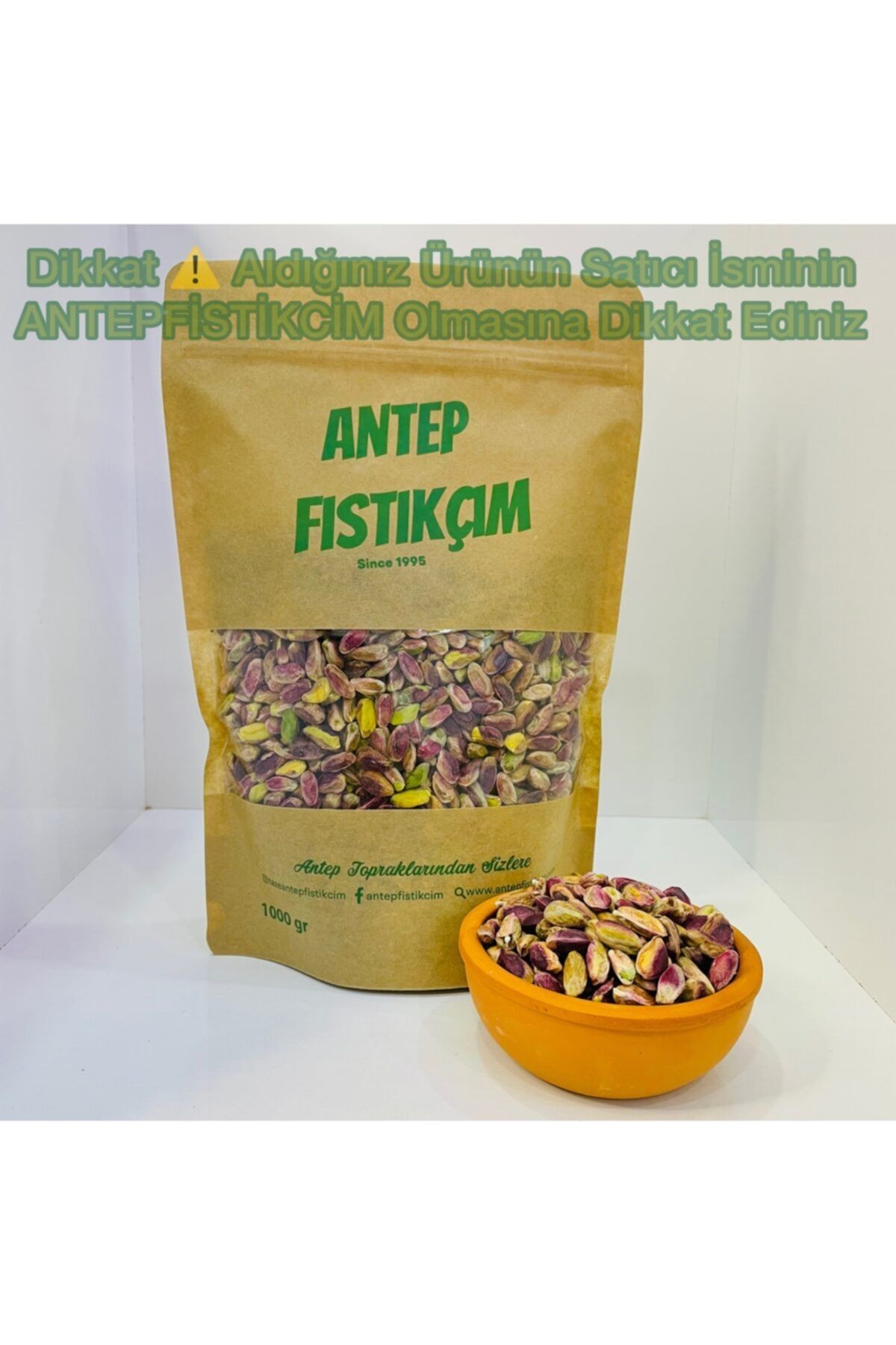 antepfistikcim Antep Fıstığı Kırmızı Iç 1 Kg ( Çiğ )