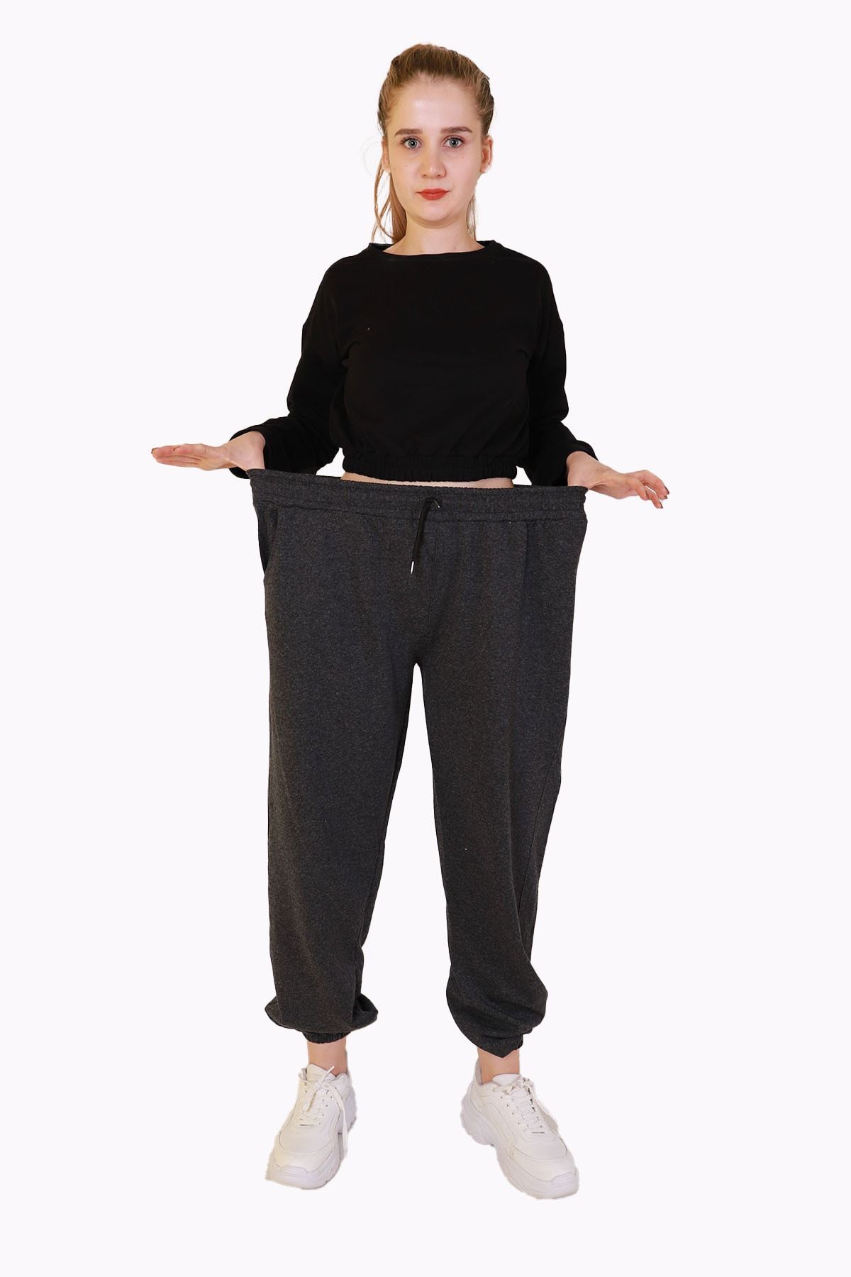 FEVİLLE Büyük Beden Battal Kadın Füme Eşofman Altı 1xl /2xl /3xl /4xl /5xl