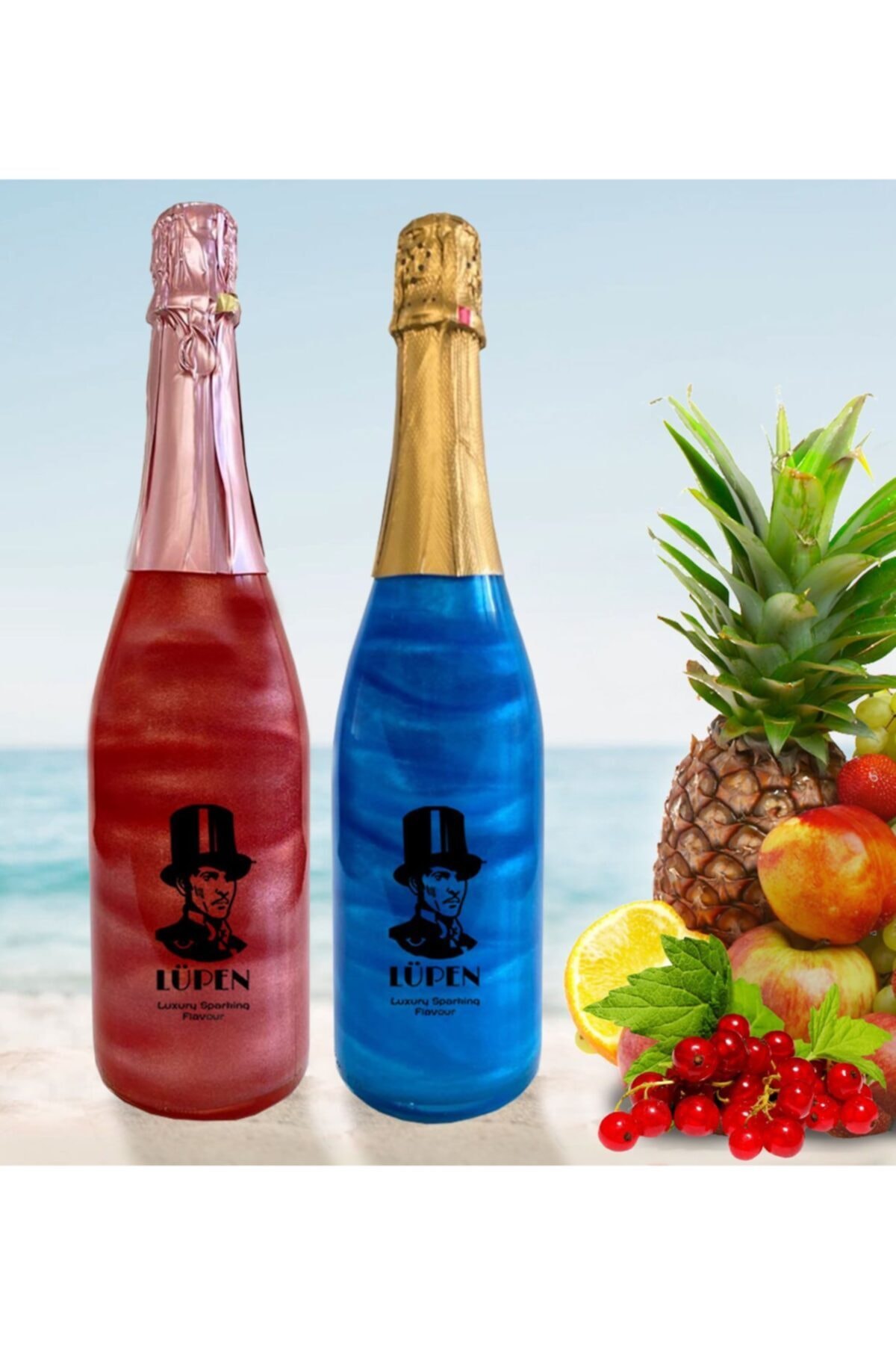 Lüpen Simli Lux Tropik Meyve Frenk Üzümü Aromalı 750 Ml Gazlı İçecek 2x