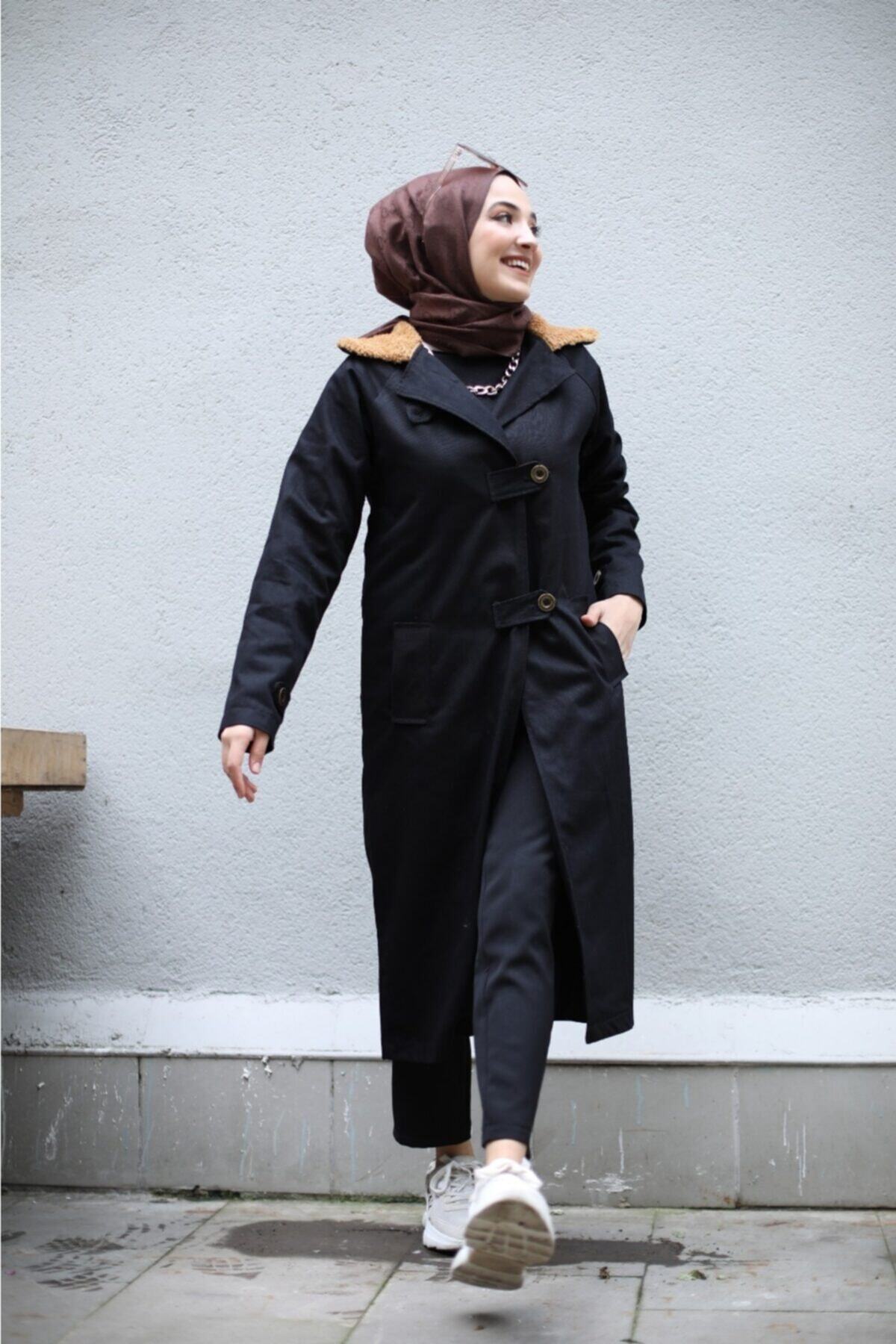 MODAHEVİN Yaka Kürk Detaylı Mont